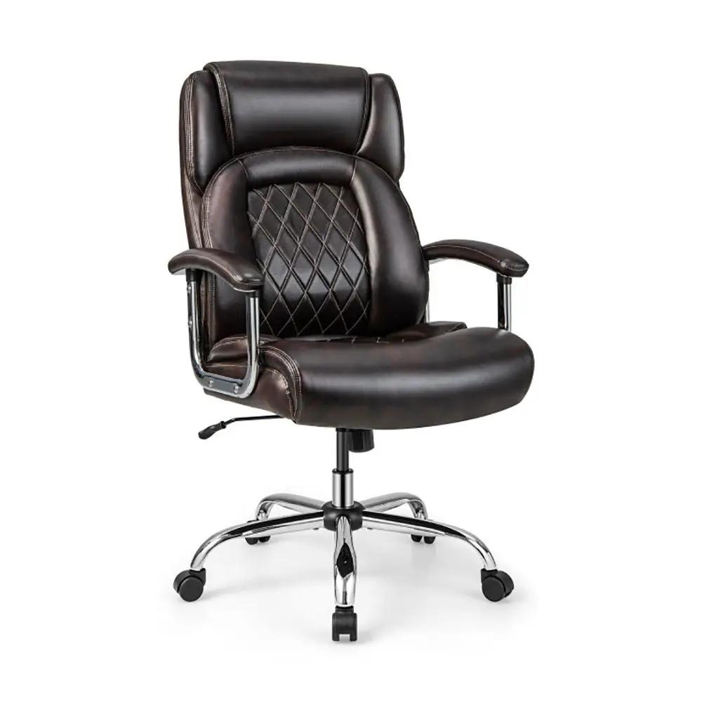 Brown heavy-duty big and tall office chair by Platinum-Level Office Chairs with ergonomic design and 500lbs weight support.