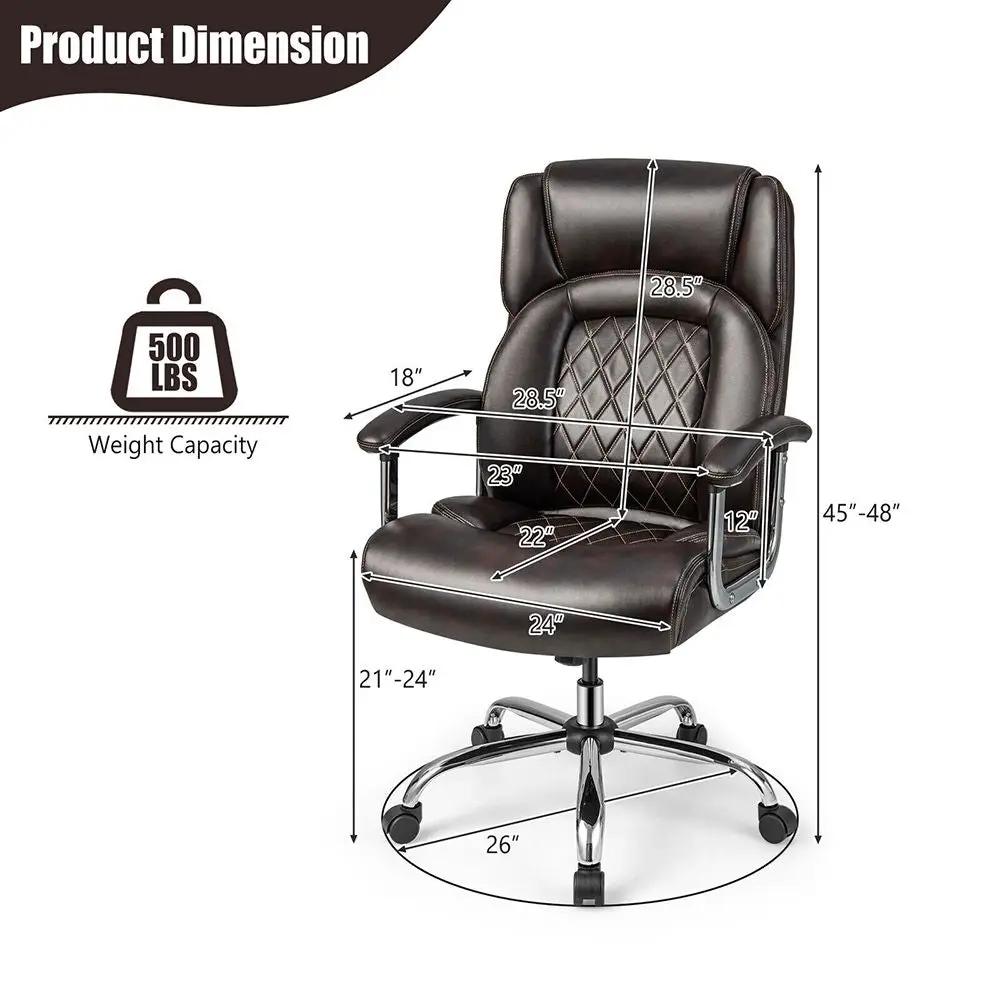 Brown heavy-duty big and tall office chair by Platinum-Level Office Chairs with ergonomic design, supports up to 500 lbs.