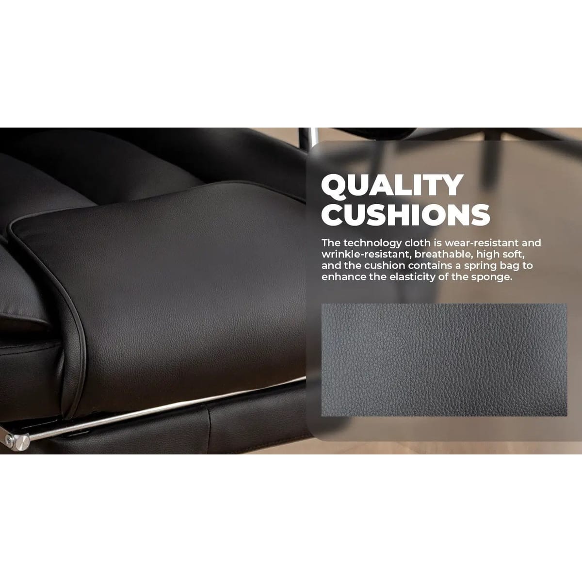 Big and tall ergonomic office chair by Platinum-Level Office Chairs with genuine leather, adjustable footrest, and supportive design.
