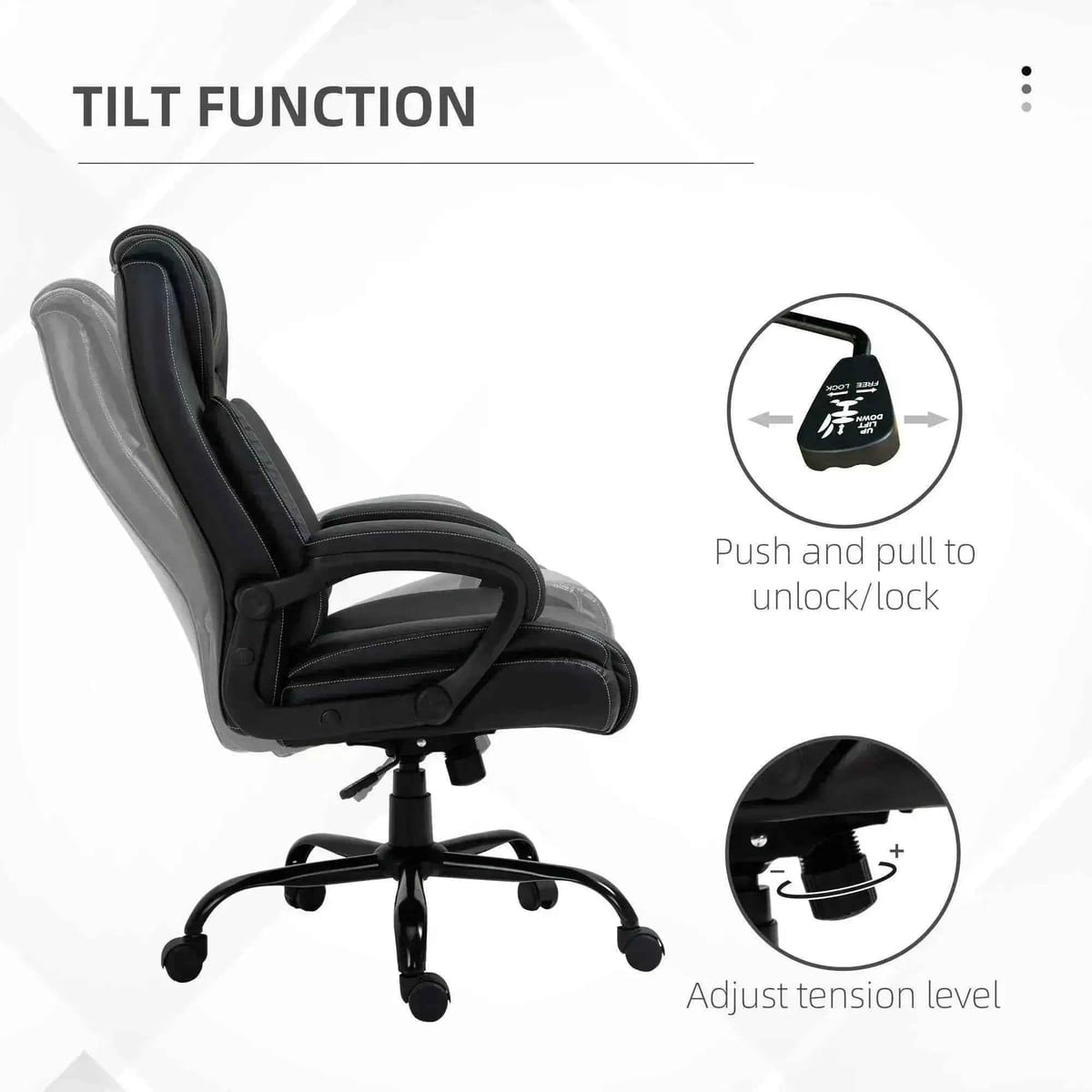 Heavy Duty Big And Tall Executive Office Chair 400lbs Capacity