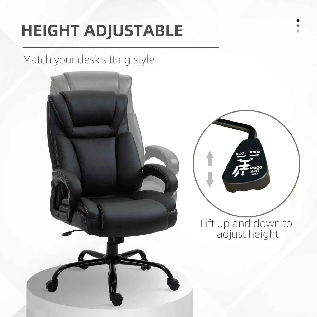 Heavy Duty Big And Tall Executive Office Chair 400lbs Capacity