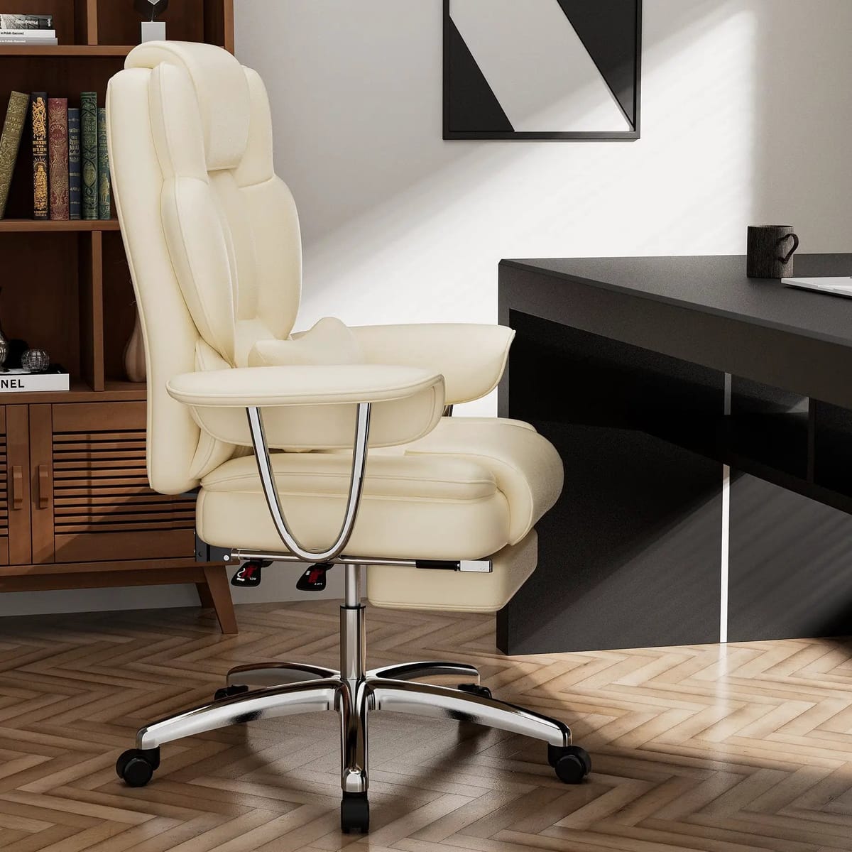 Big tall executive leather office chair with recline from Platinum-Level Office Chairs, featuring plush cushioning and sturdy armrests.