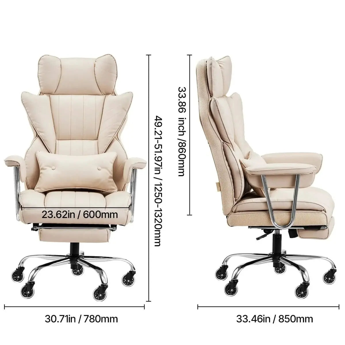 Big And Tall Ergonomic Office Chair With Footrest And Lumbar Support 400 Lb Capacity For Comfort Platinum-Level Office Chairs