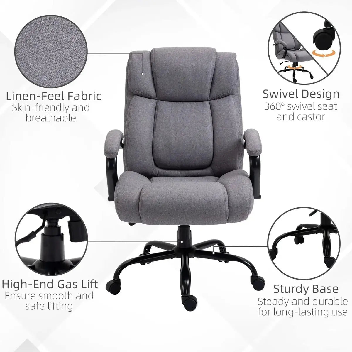 Big And Tall Ergonomic Executive Office Chair Featuring Wide Seat Platinum-Level Office Chairs