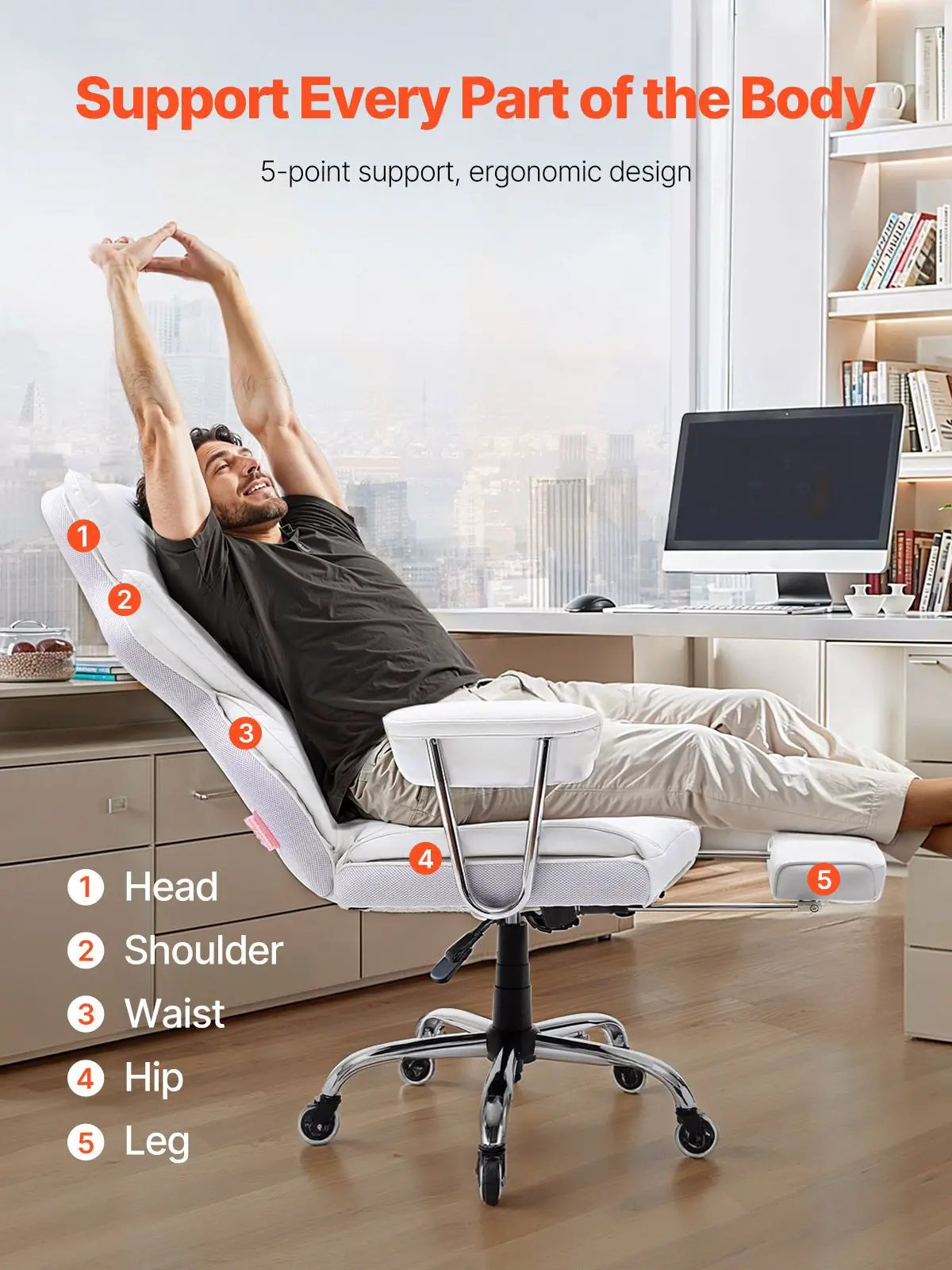 Platinum-Level Office Chairs big & tall executive reclining office chair with footrest, plush cushioning, and adjustable features.