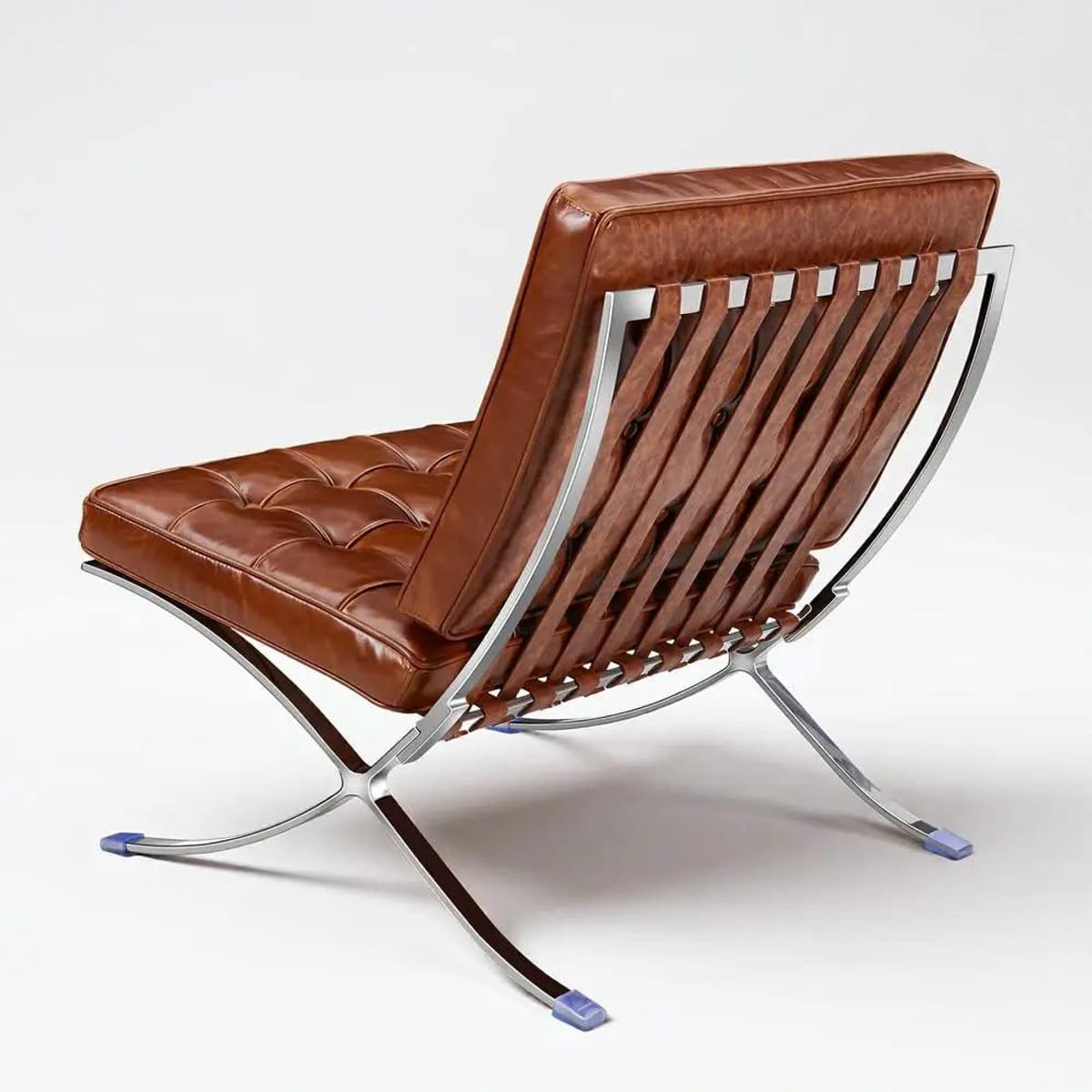 Black foldable lounge chair in Barcelona style by Platinum-Level Office Chairs with durable frame and non-slip feet.