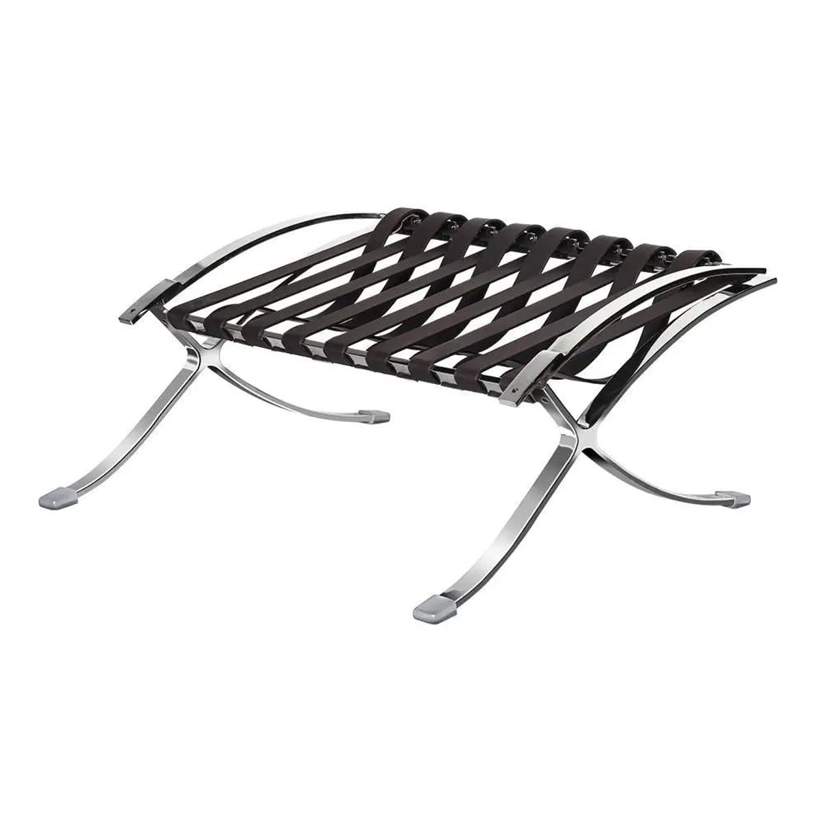 Black foldable lounge chair in Barcelona style by Platinum-Level Office Chairs with durable frame and non-slip feet.