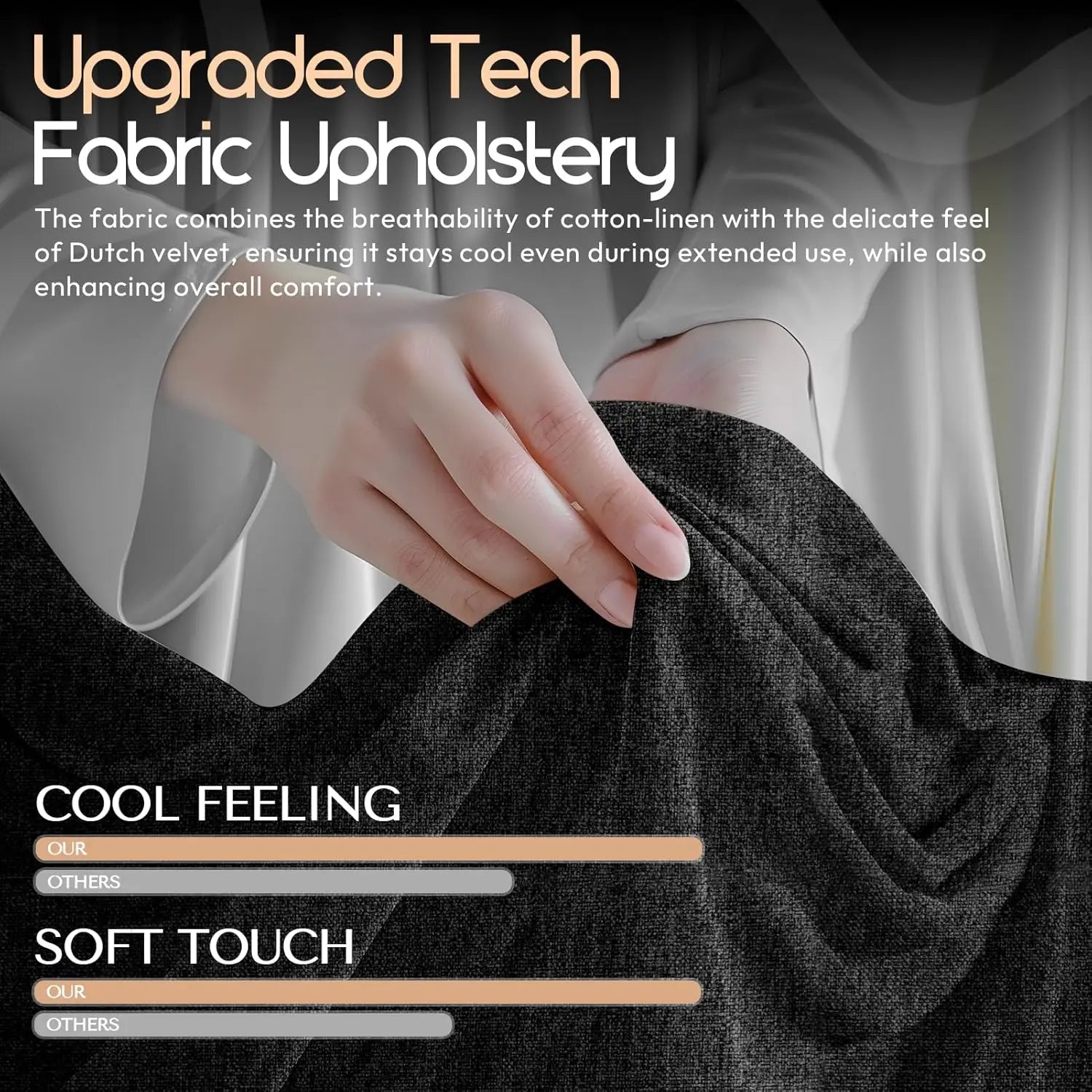 Dowinx Fabric Gaming Chair with Massage Lumbar Support and Footrest - Platinum-Level Office Chairs