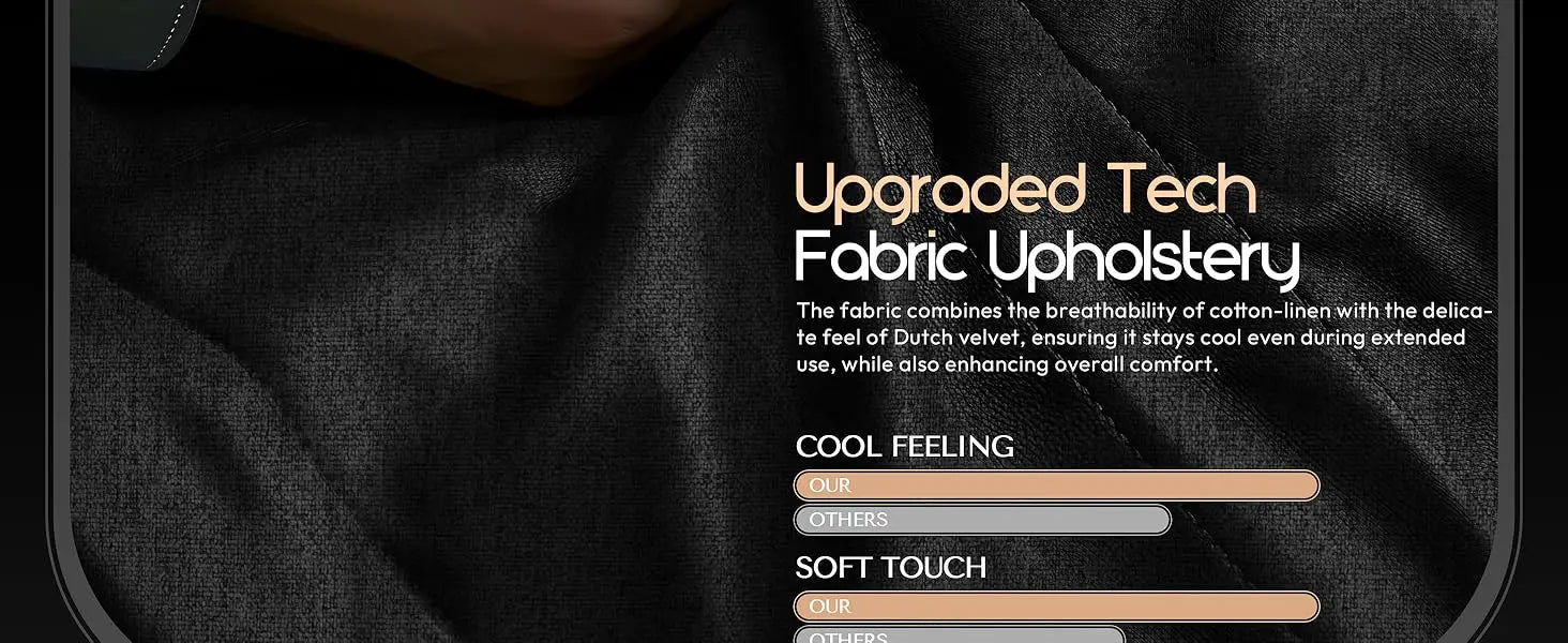 Dowinx Fabric Gaming Chair with Massage Lumbar Support and Footrest - Platinum-Level Office Chairs