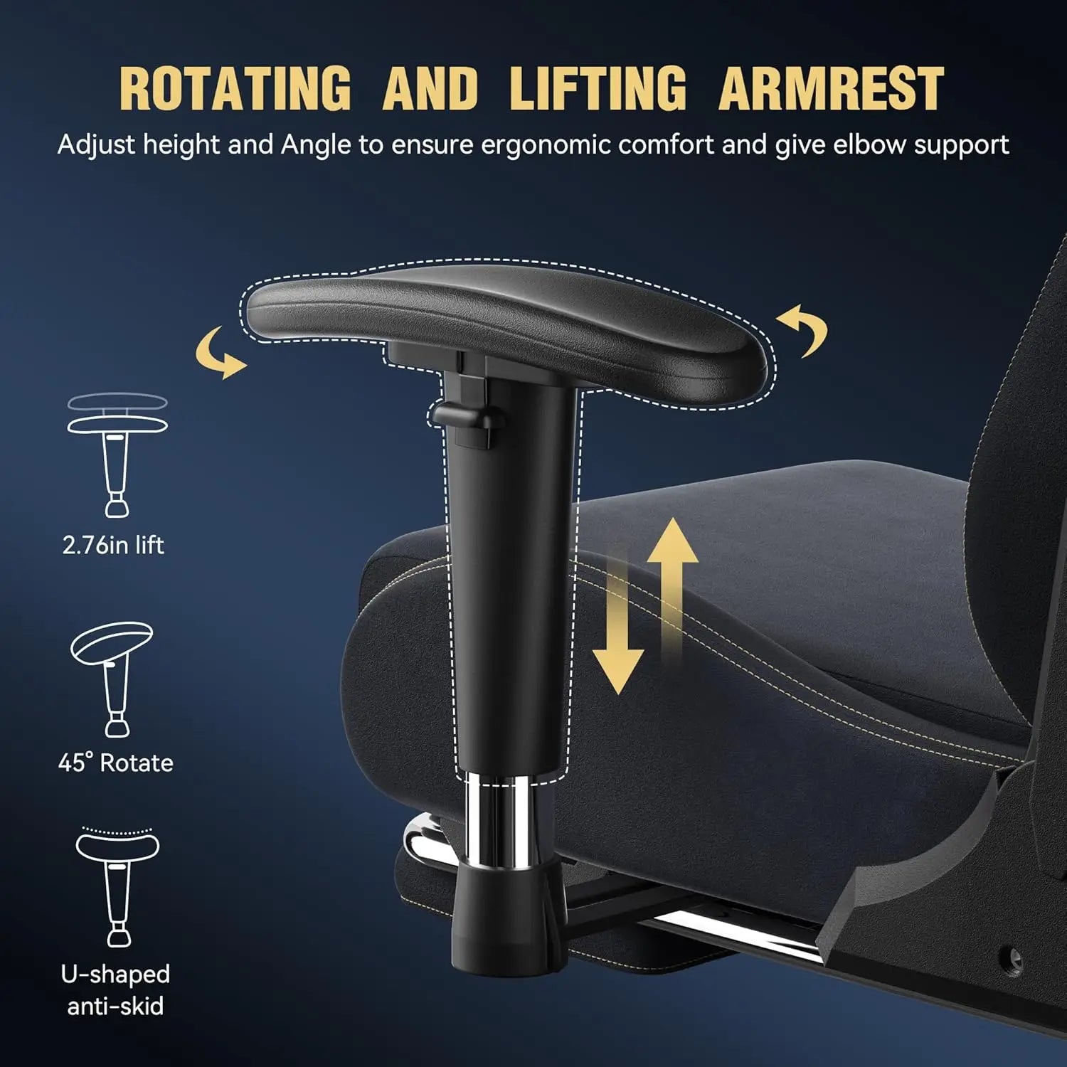 Dowinx Gaming Chair with Massage Support and Ergonomic Footrest - Platinum-Level Office Chairs