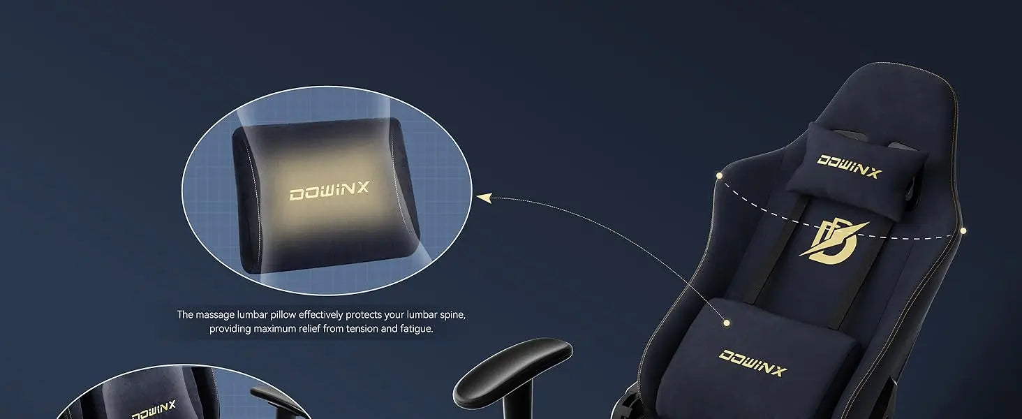 Dowinx Gaming Chair with Massage Support and Ergonomic Footrest - Platinum-Level Office Chairs
