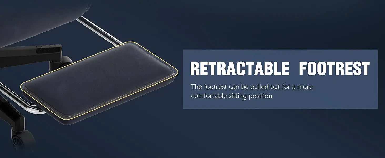 Dowinx Gaming Chair with Massage Support and Ergonomic Footrest - Platinum-Level Office Chairs