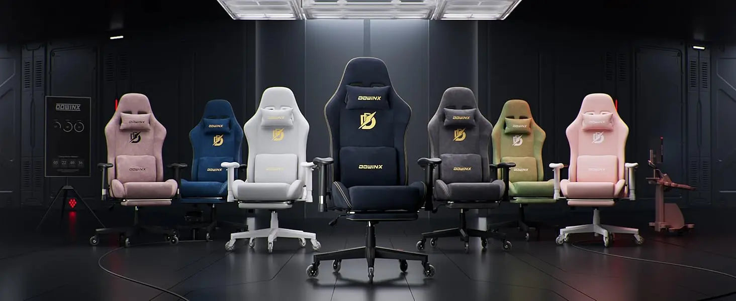 Dowinx Gaming Chair with Massage Support and Ergonomic Footrest - Platinum-Level Office Chairs