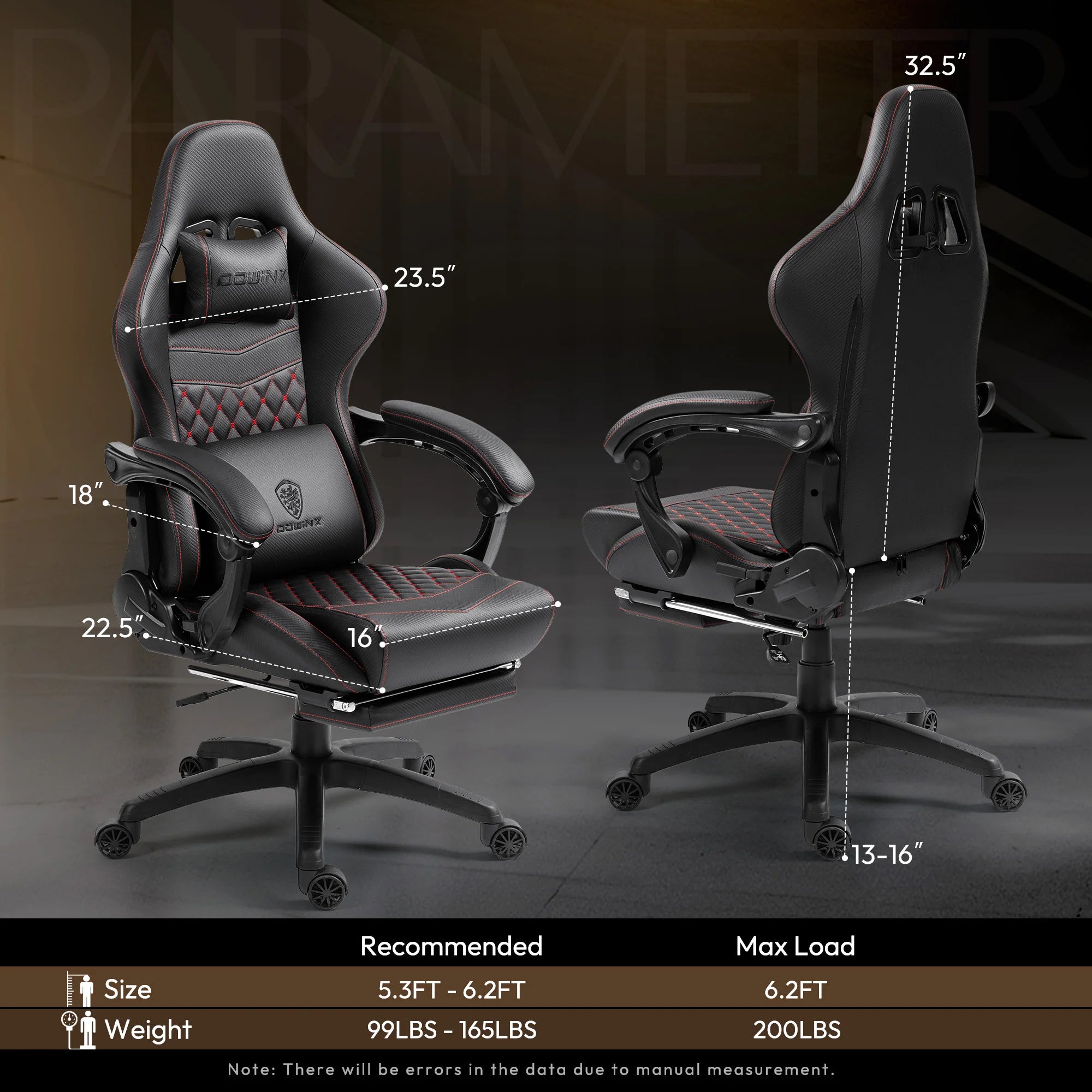 Dowinx Gaming Office PC Chair with Footrest and Lumbar Support - Platinum-Level Office Chairs