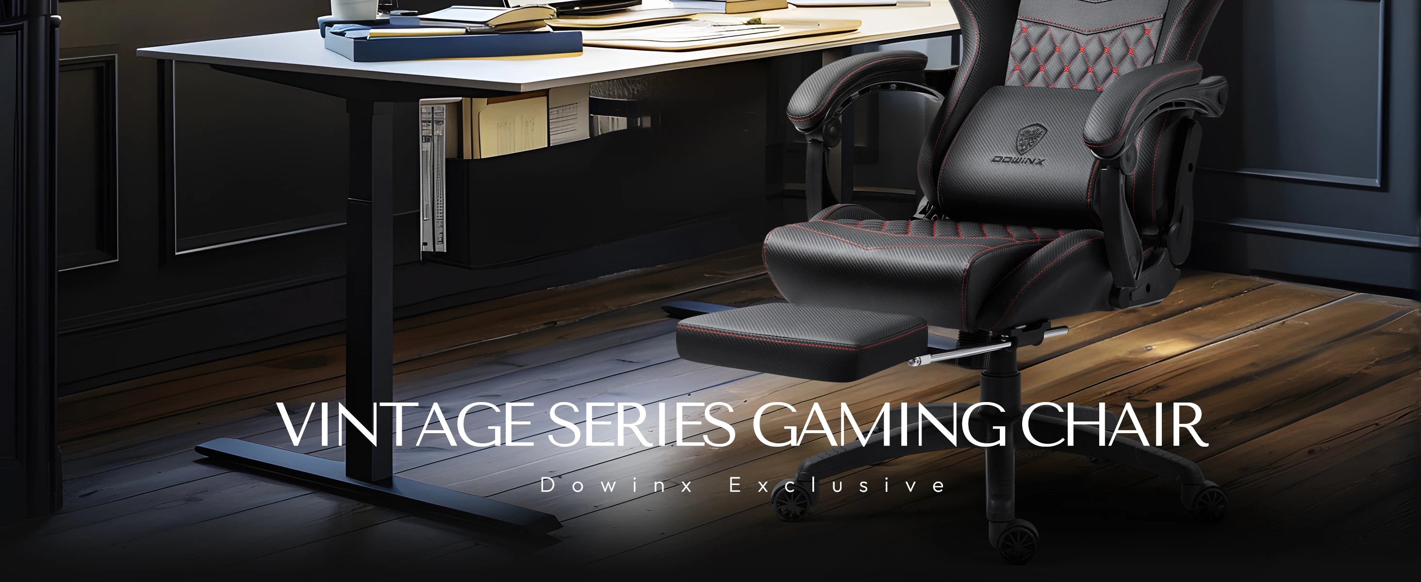 Dowinx Gaming Office PC Chair with Footrest and Lumbar Support - Platinum-Level Office Chairs