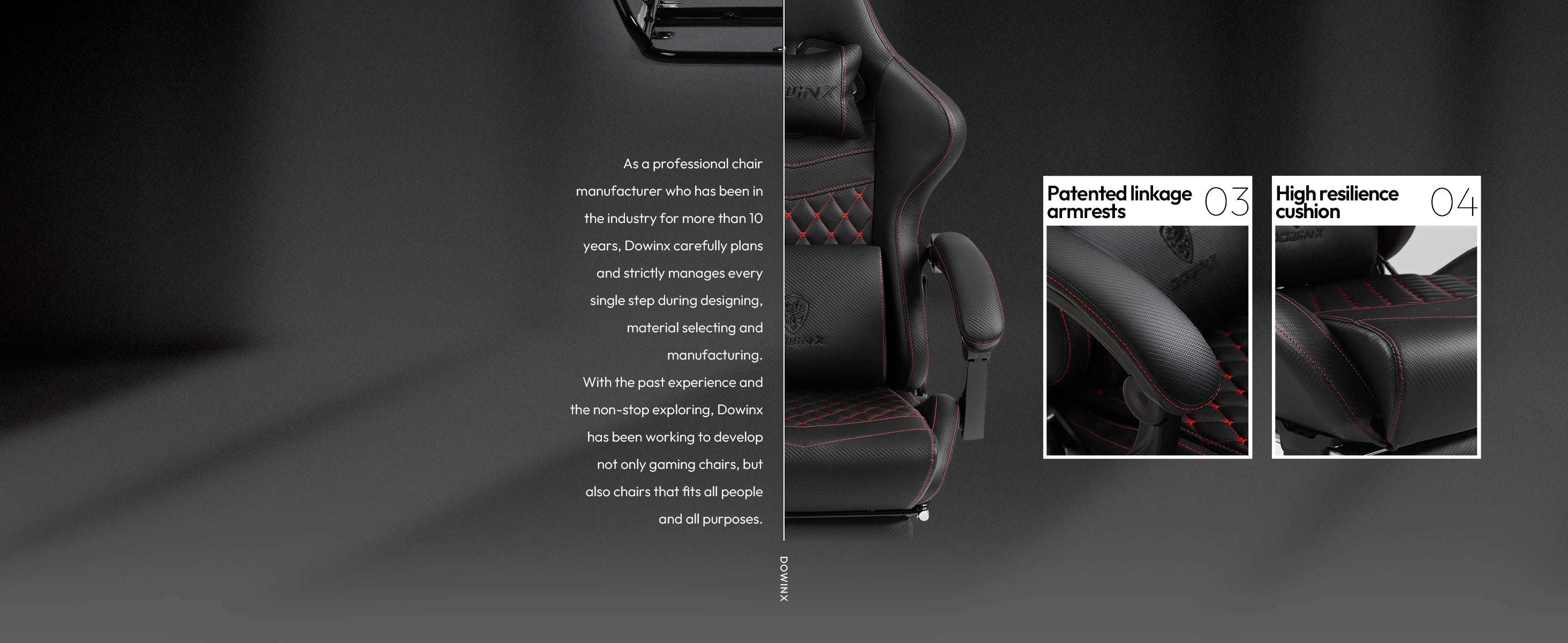 Dowinx Gaming Office PC Chair with Footrest and Lumbar Support - Platinum-Level Office Chairs