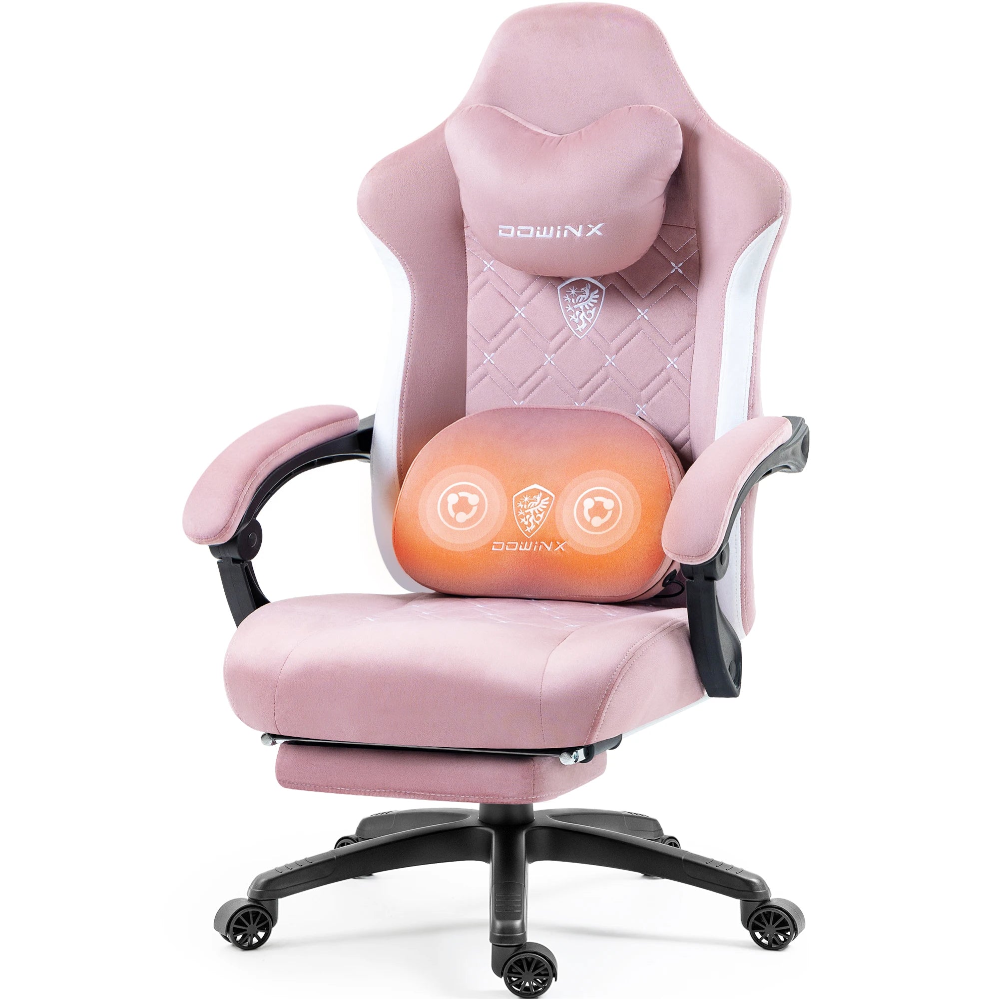 Dowinx Gaming Chair with Heated Massage Lumbar Support and Footrest - Platinum-Level Office Chairs