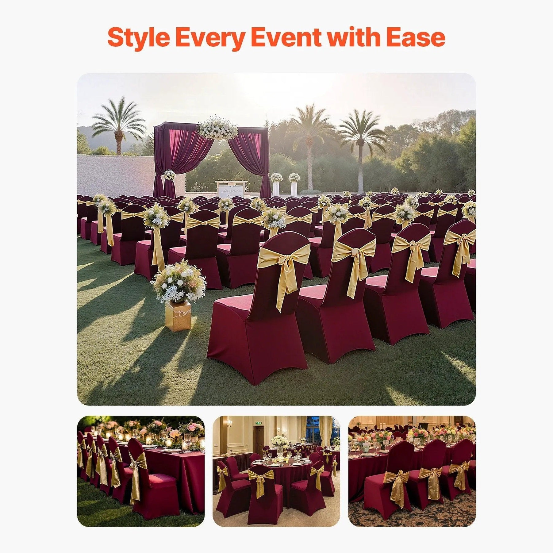 Stretch Burgundy Chair Cover by Platinum-Level Office Chairs, elegant fabric for weddings and events, fits standard chairs beautifully.