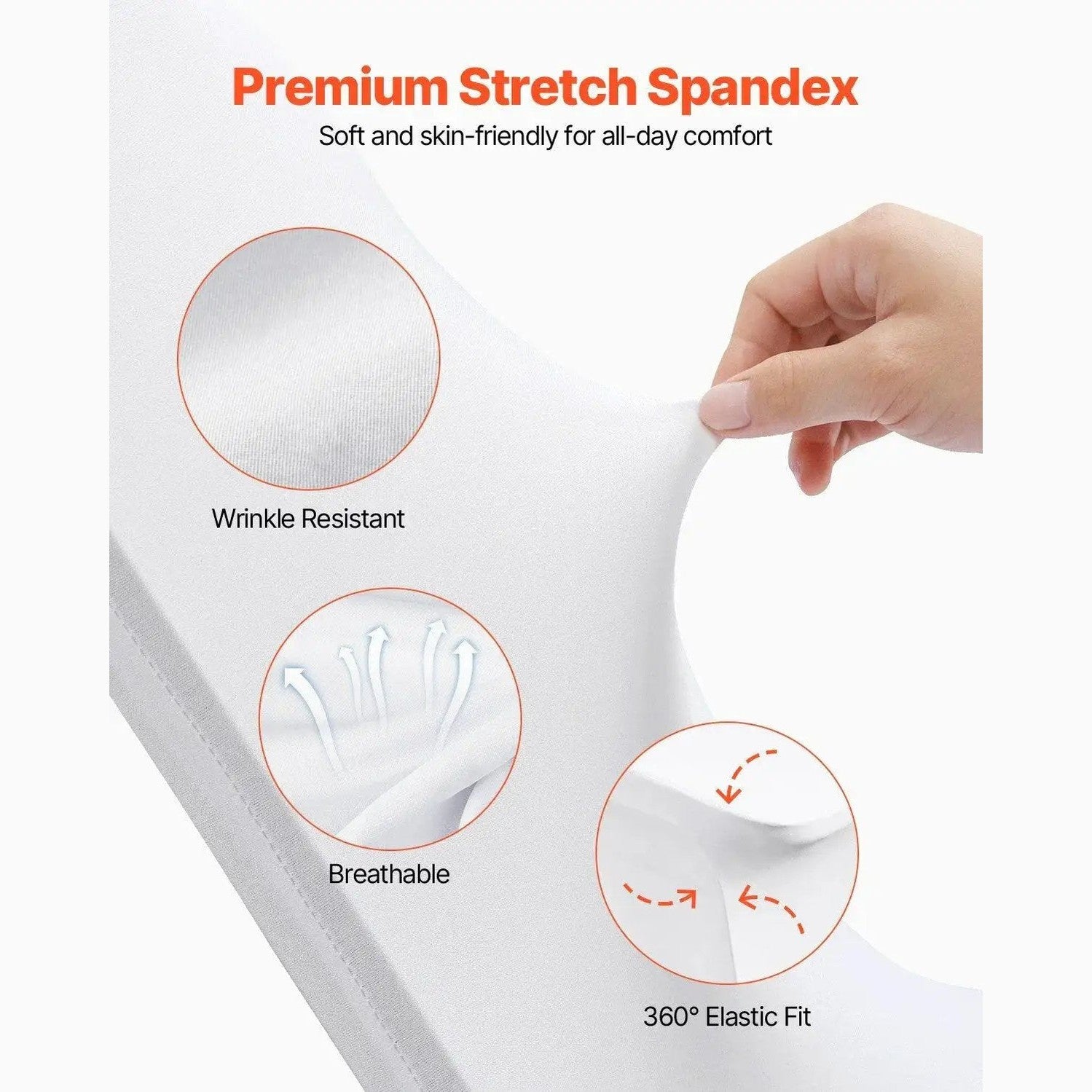 White stretch spandex chair covers set for weddings, designed to fit Platinum-Level Office Chairs, with a sleek and elegant look.