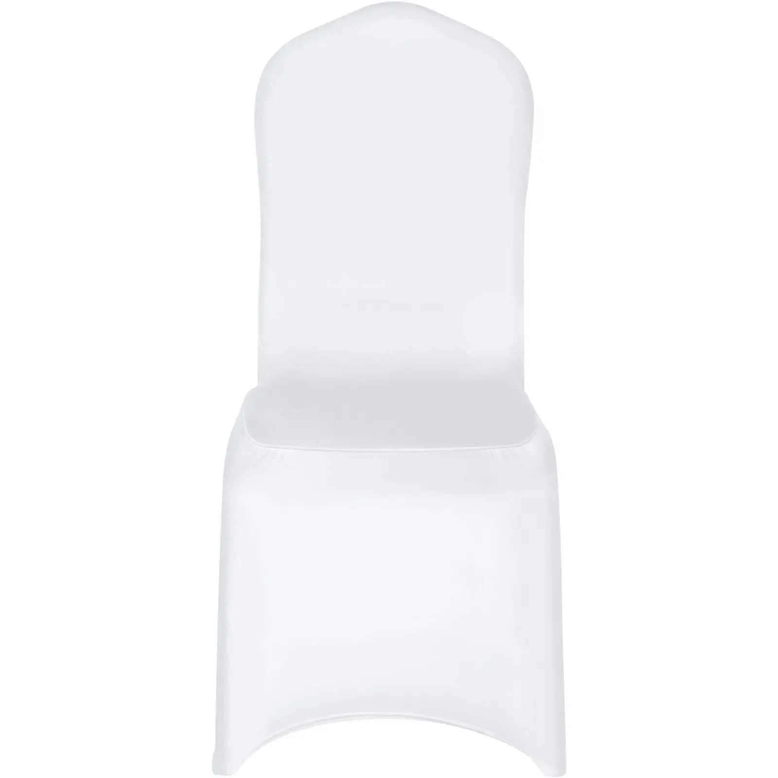 White stretch folding chair covers by Platinum-Level Office Chairs, 100-pack, easy-fit spandex covers for folding chairs.