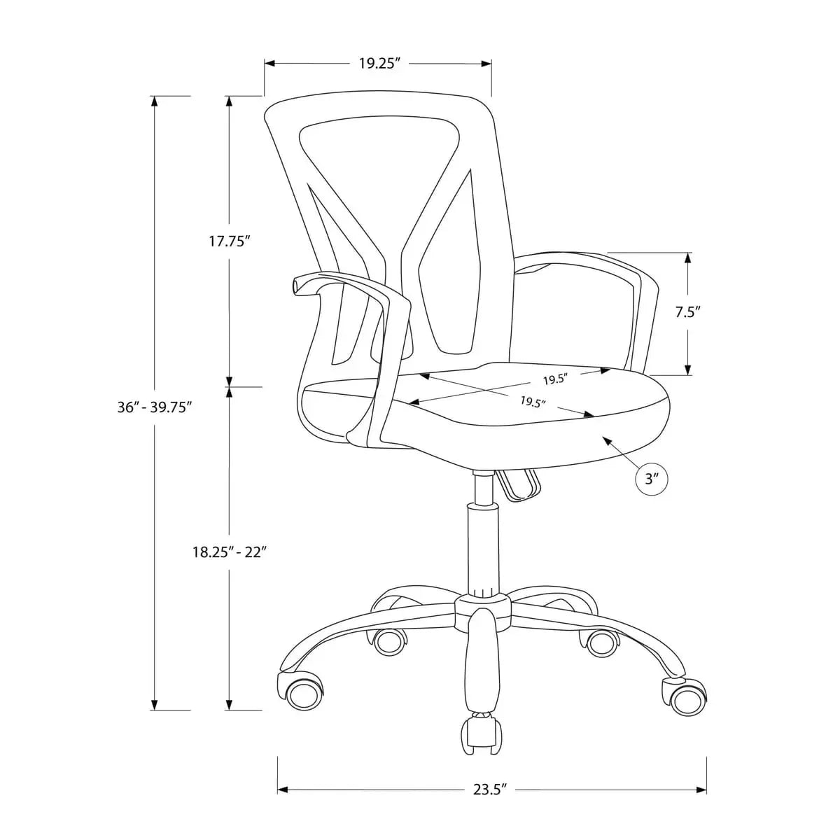 Adjustable White Ergonomic Mesh Office Chair with Mid-Back Support for Modern Home Desk Comfort Platinum-Level Office Chairs