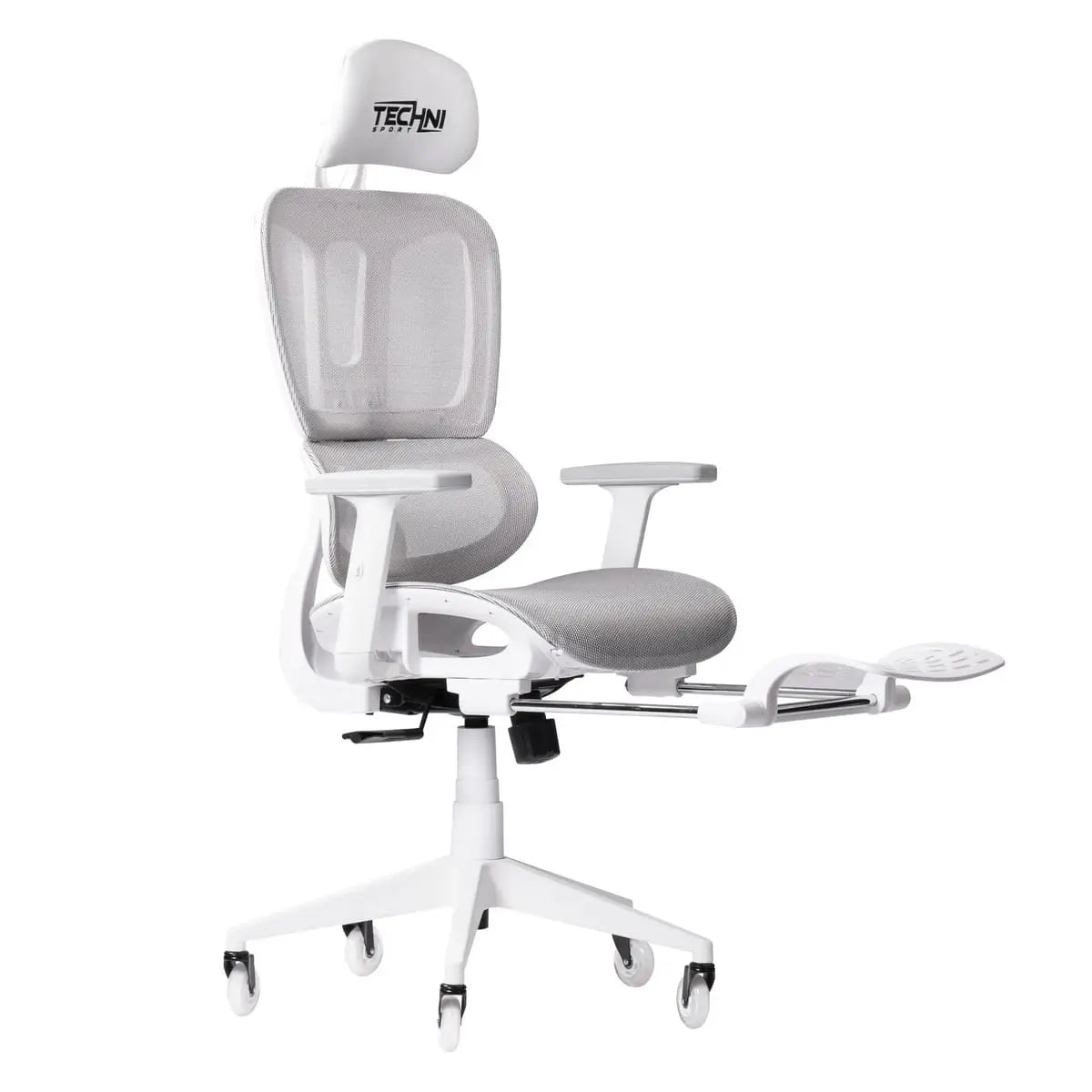 Techni Sport AIRFLEX2.0 White Mesh Gaming Chair - Ergonomic, Breathable, 110° Recline, Footrest for Gamers Platinum-Level Office Chairs