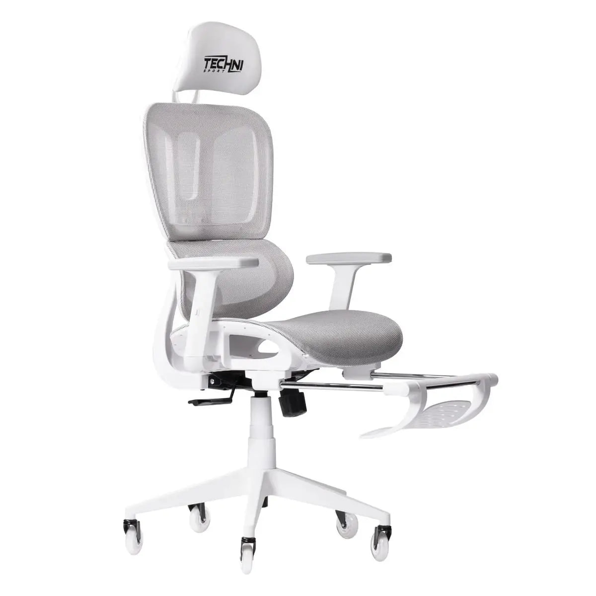 Techni Sport AIRFLEX2.0 White Mesh Gaming Chair - Ergonomic, Breathable, 110° Recline, Footrest for Gamers Platinum-Level Office Chairs