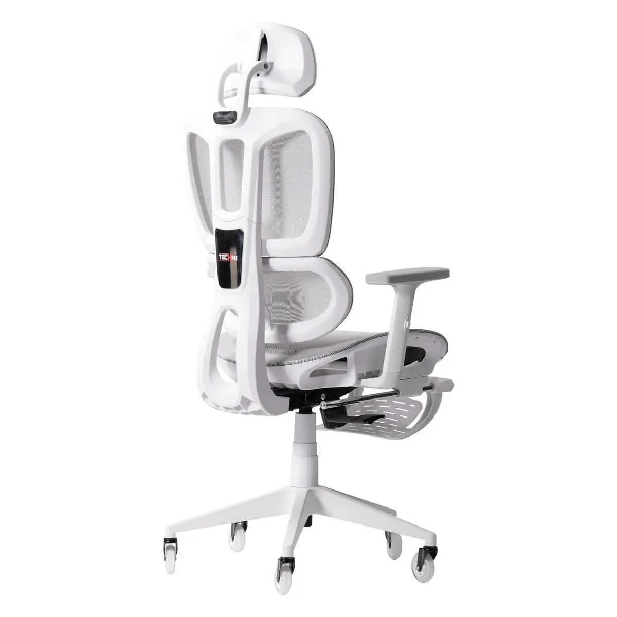 Techni Sport AIRFLEX2.0 White Mesh Gaming Chair - Ergonomic, Breathable, 110° Recline, Footrest for Gamers Platinum-Level Office Chairs
