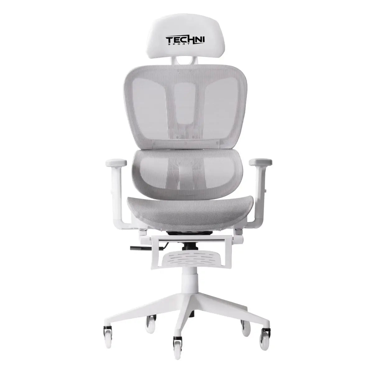Techni Sport AIRFLEX2.0 White Mesh Gaming Chair - Ergonomic, Breathable, 110° Recline, Footrest for Gamers Platinum-Level Office Chairs