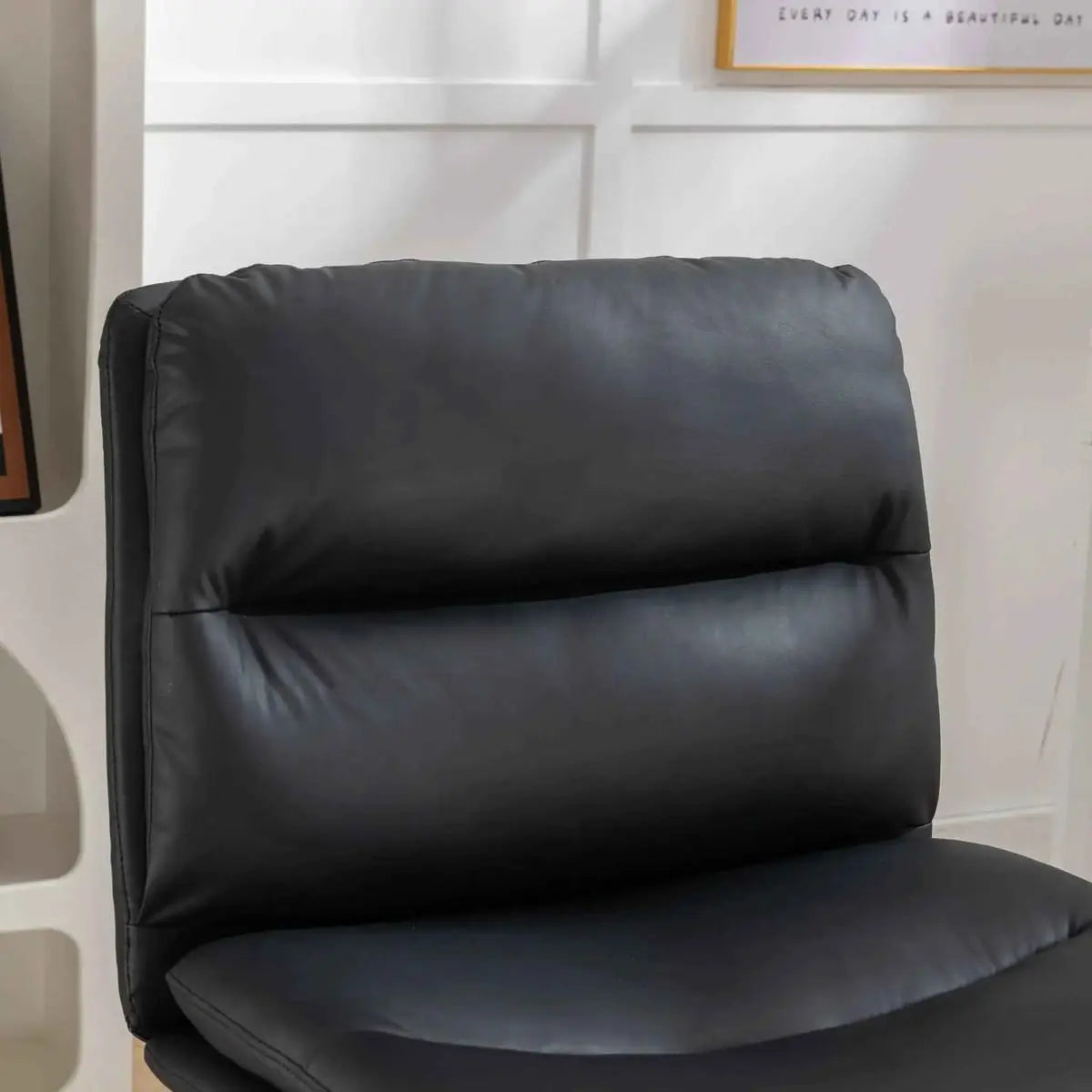 Black Bizerte adjustable swivel chair by Platinum-Level Office Chairs with wide ergonomic seat and criss-cross back.