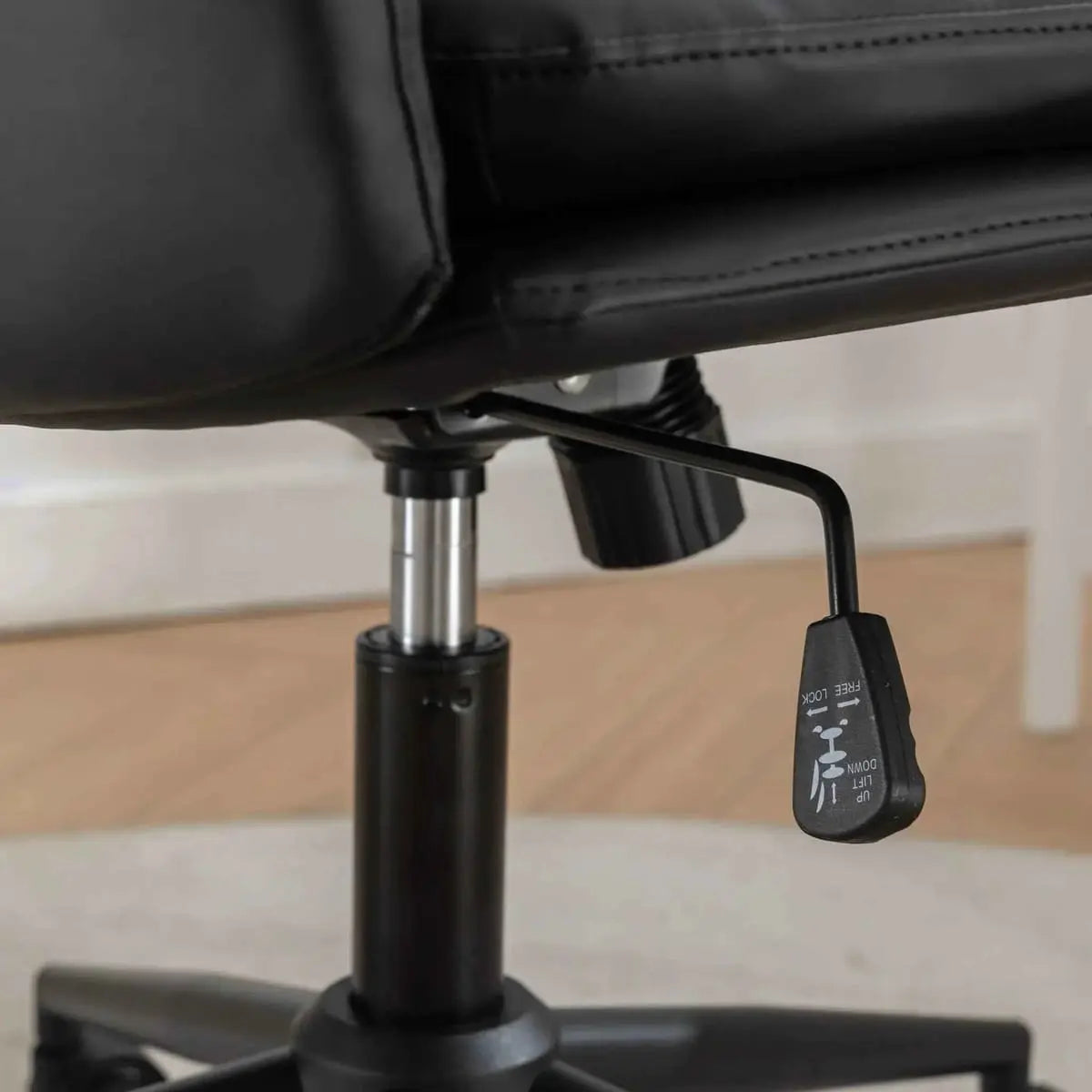 Black Bizerte adjustable swivel criss-cross office chair with wide ergonomic seat by Platinum-Level Office Chairs.