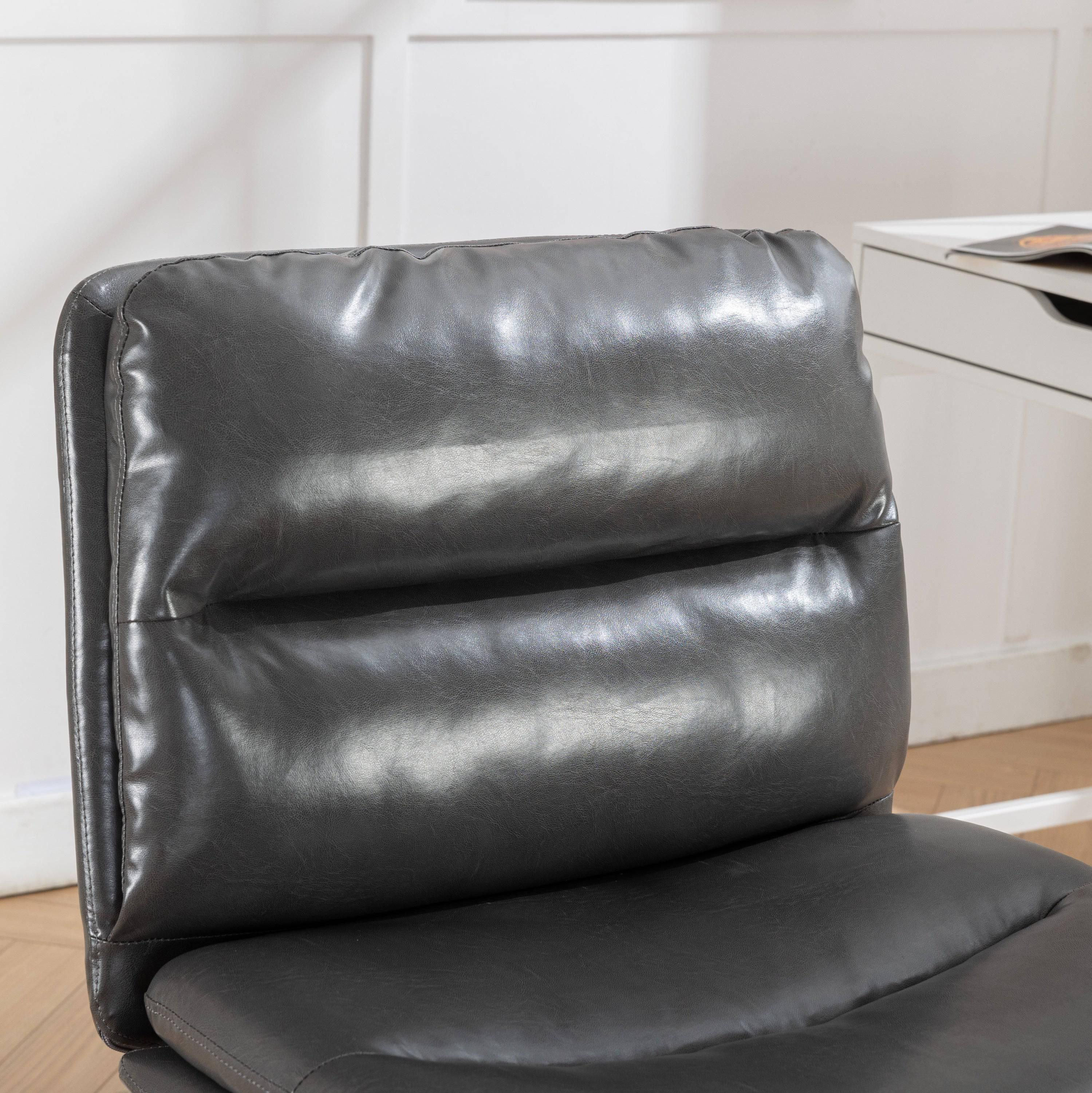 Bizerte Height-Adjustable Criss-Cross Swivel Chair with Wide Seat, Gray Office and Vanity Chair - Platinum-Level Office Chairs