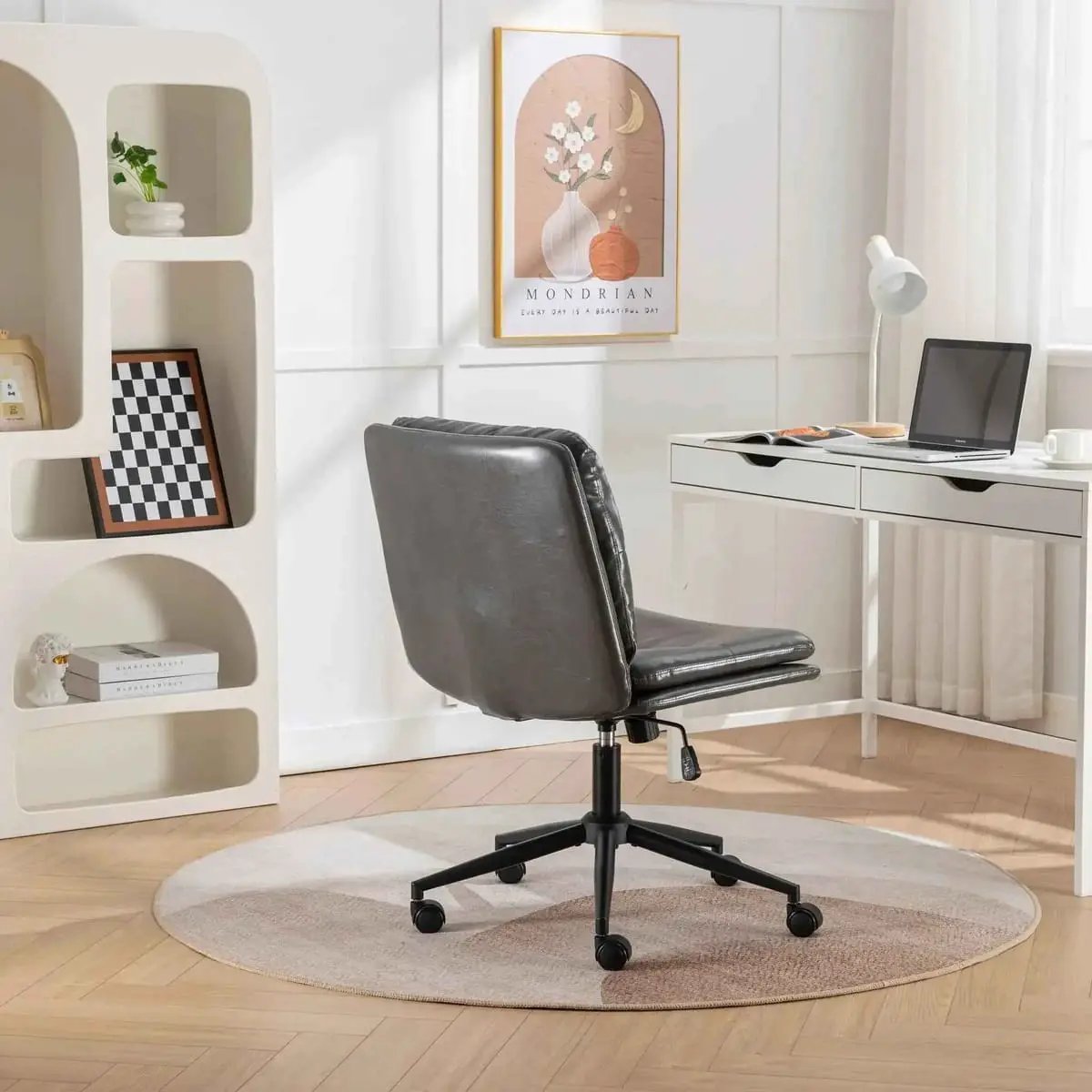 Bizerte Height-Adjustable Criss-Cross Swivel Chair with Wide Seat, - Platinum-Level Office Chairs