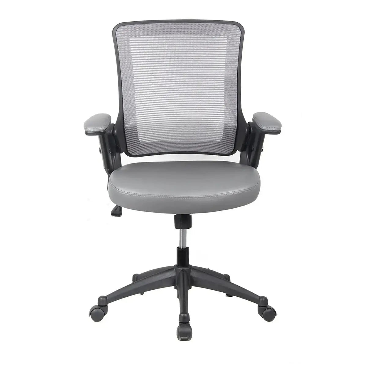 Comfortable Mid-Back Mesh Office Chair with Adjustable Arms Grey Platinum-Level Office Chairs