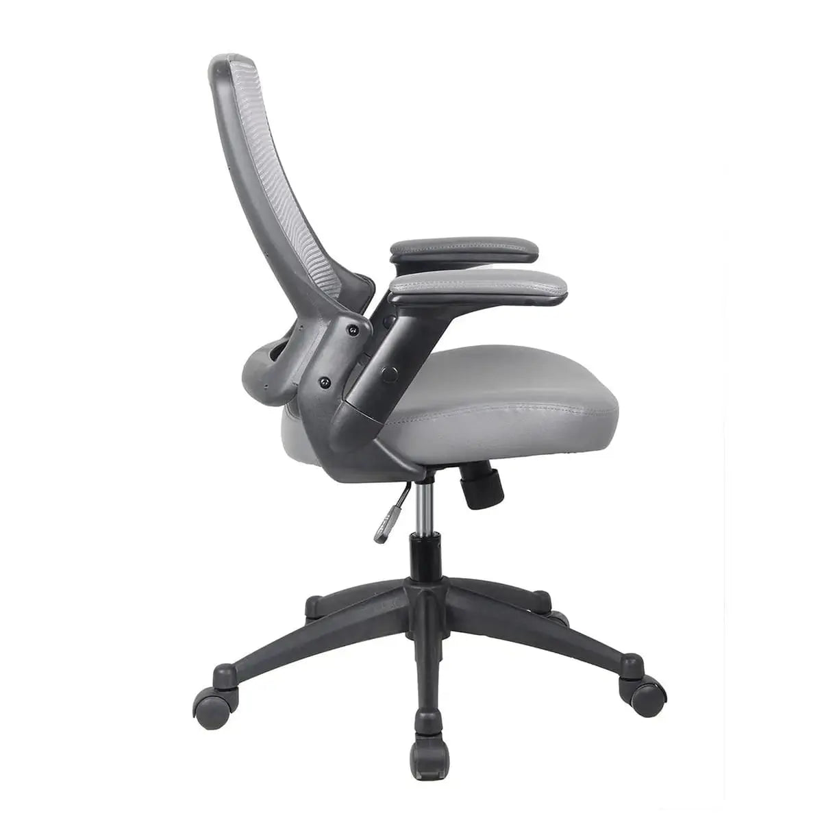 Comfortable Mid-Back Mesh Office Chair with Adjustable Arms Grey Platinum-Level Office Chairs