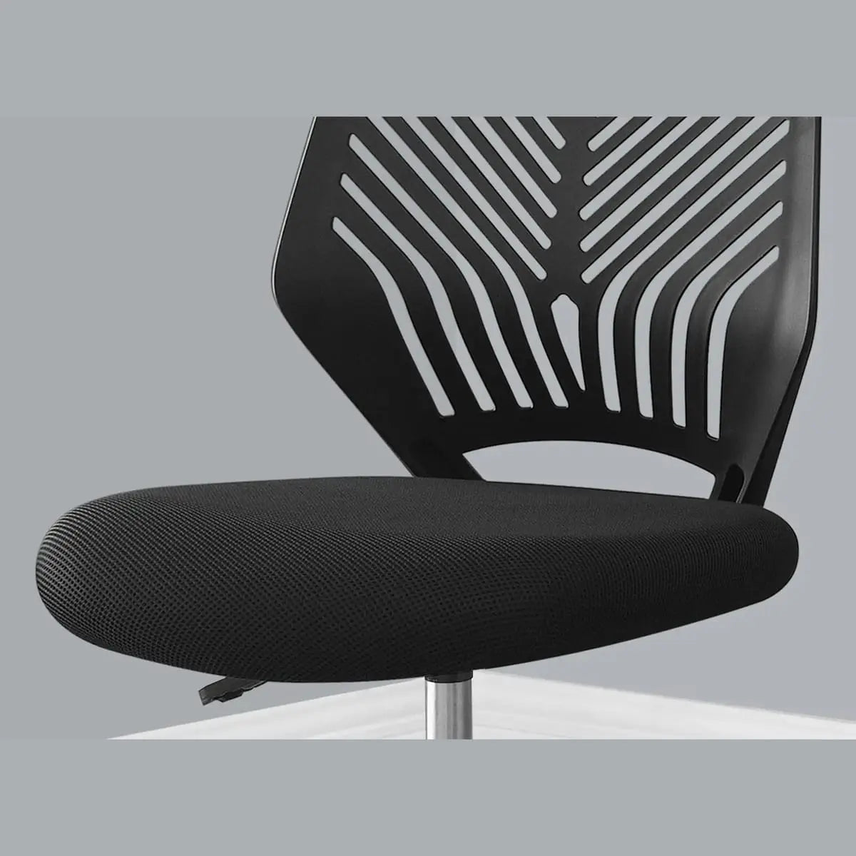 Black mesh ergonomic office chair by Platinum-Level Office Chairs with adjustable height and swivel for comfortable desk work.