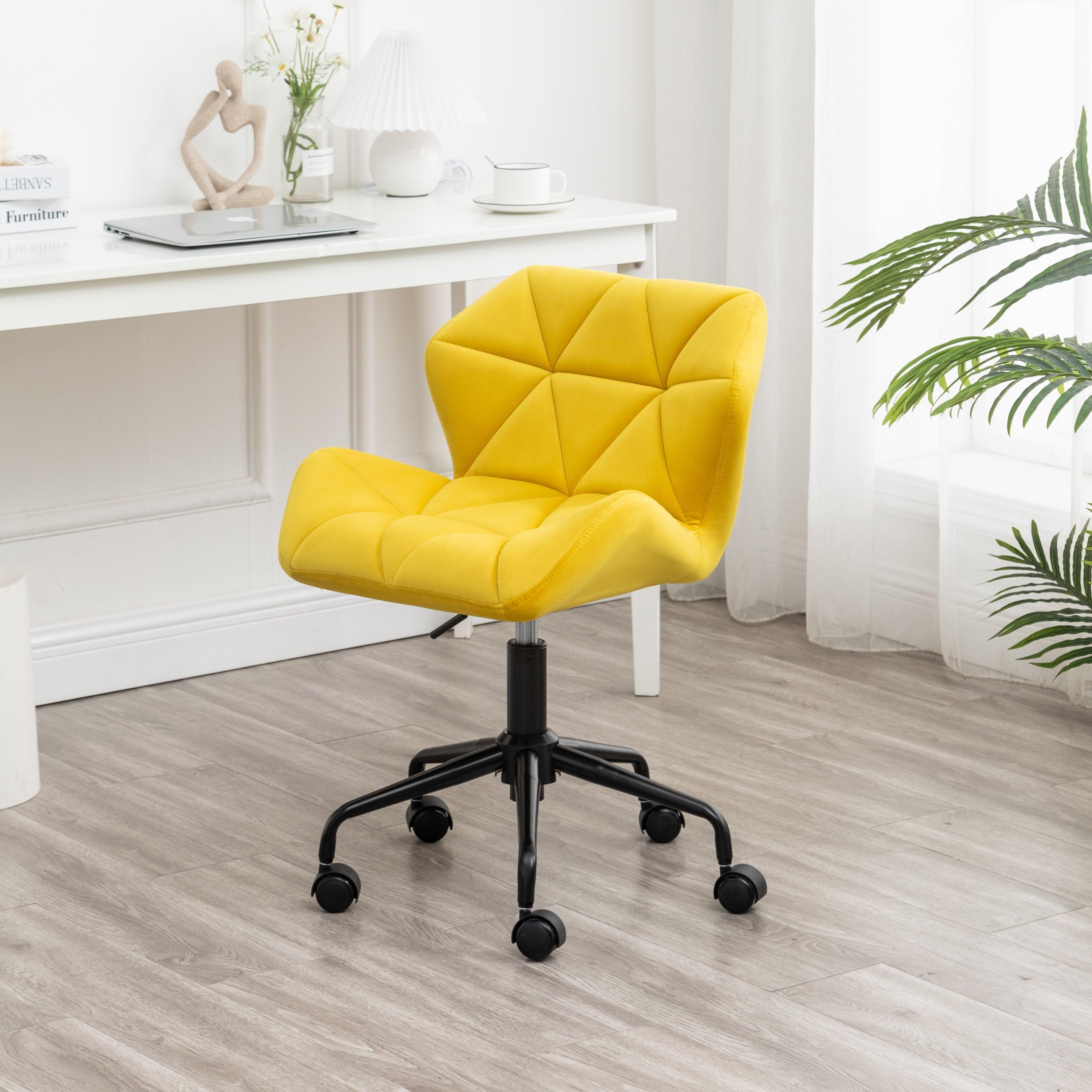 Eldon Diamond Tufted Adjustable Swivel Office Chair, Yellow - Platinum-Level Office Chairs