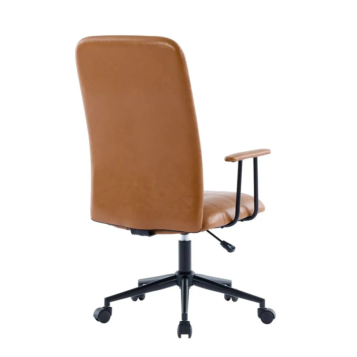 Antique brown PU leather office chair by Platinum-Level Office Chairs with gas lift, 360 swivel, high back, and padded armrests.