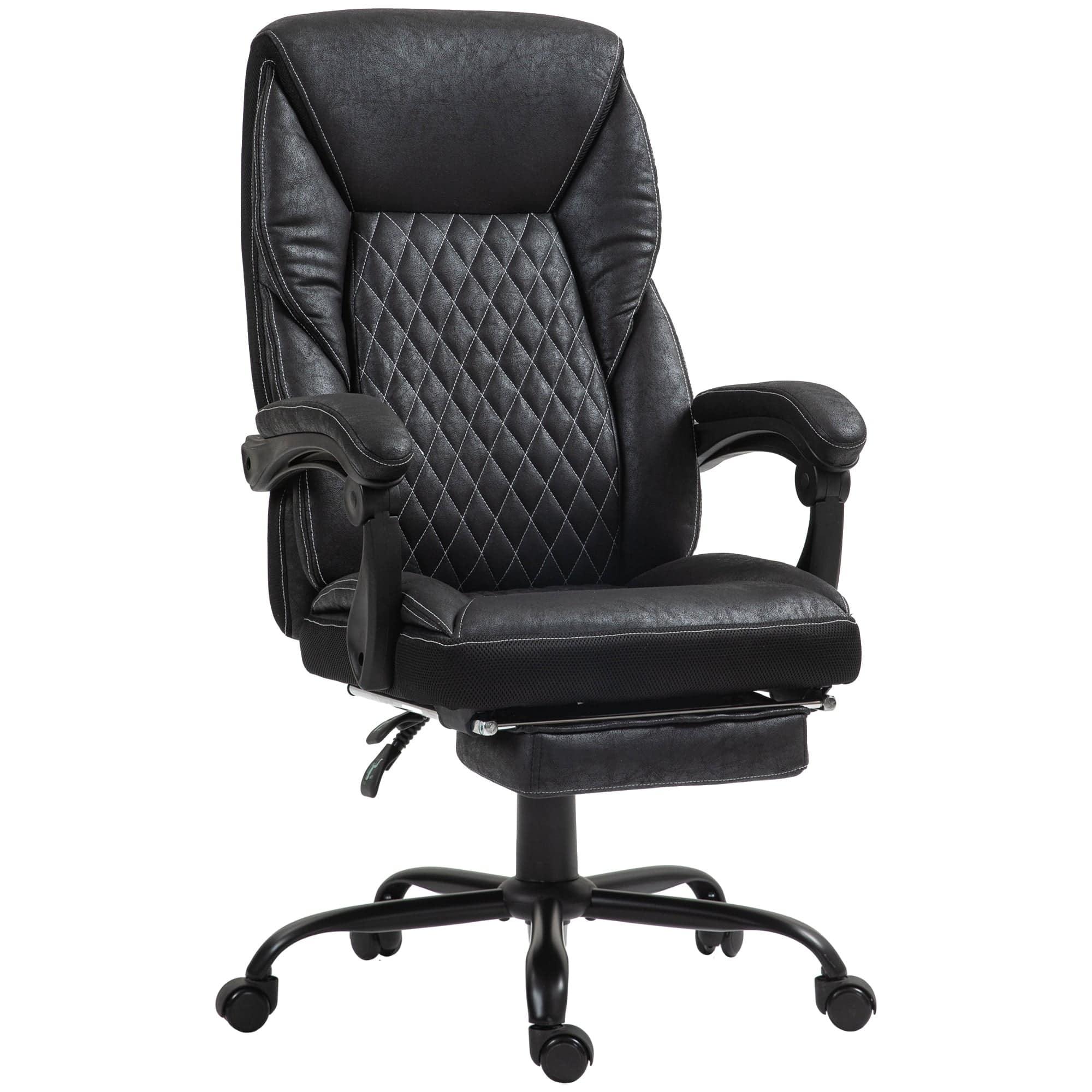 Ergonomic Big and Tall Office Chair with Footrest and Recline Function, Adjustable High Back Swivel Desk Chair in Black - Platinum-Level Office Chairs