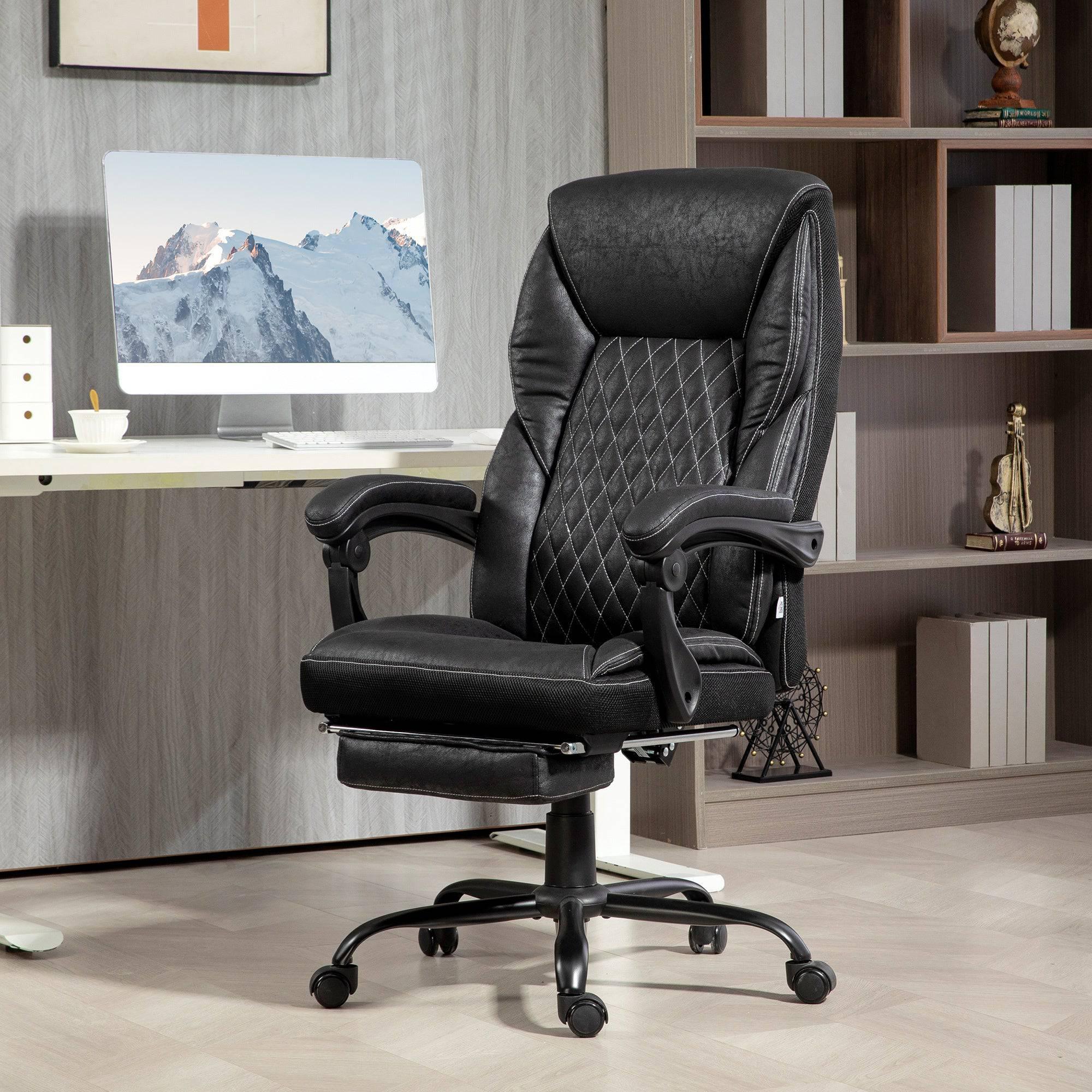 Ergonomic Big and Tall Office Chair with Footrest and Recline Function, Adjustable High Back Swivel Desk Chair in Black - Platinum-Level Office Chairs