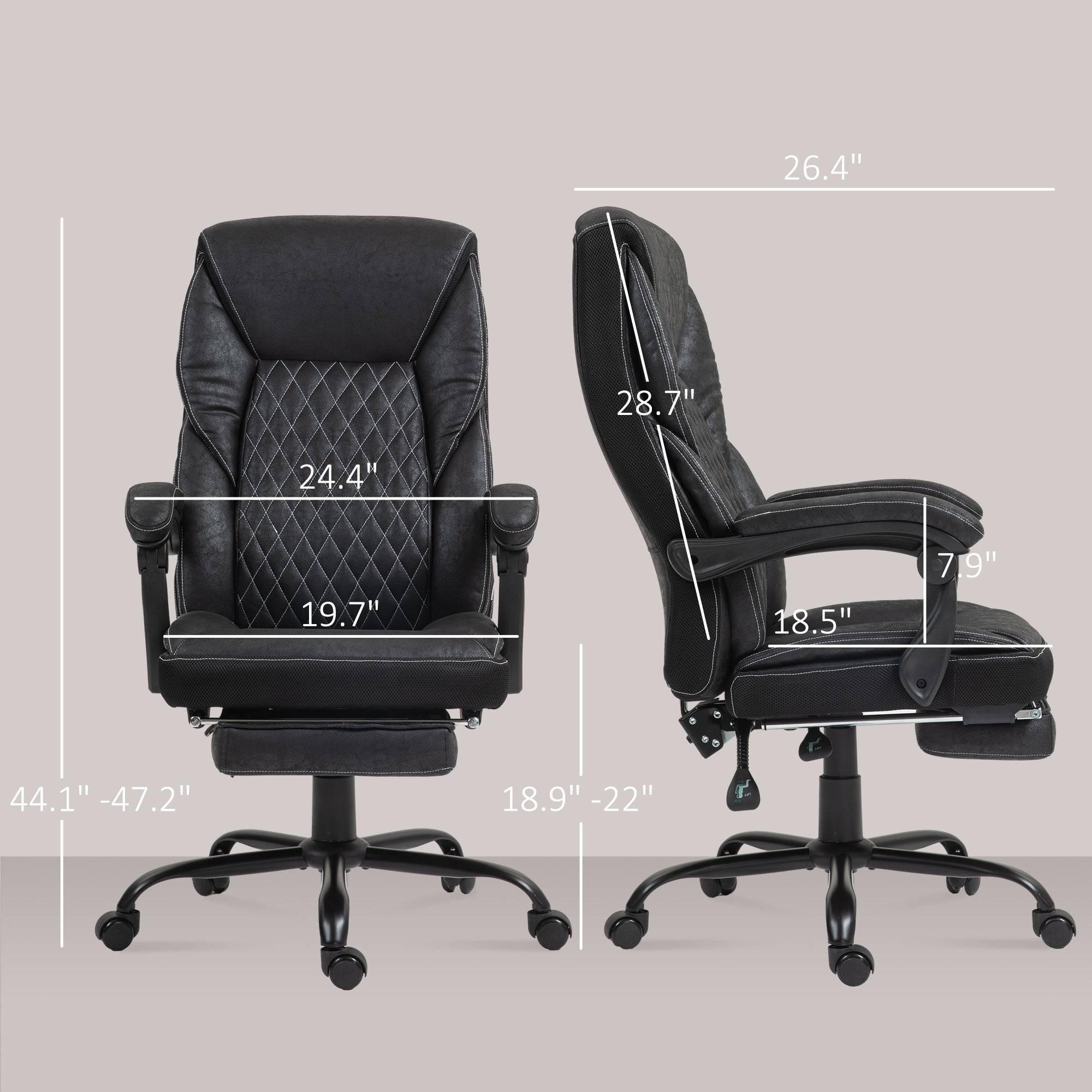 Ergonomic Big and Tall Office Chair with Footrest and Recline Function, Adjustable High Back Swivel Desk Chair in Black - Platinum-Level Office Chairs