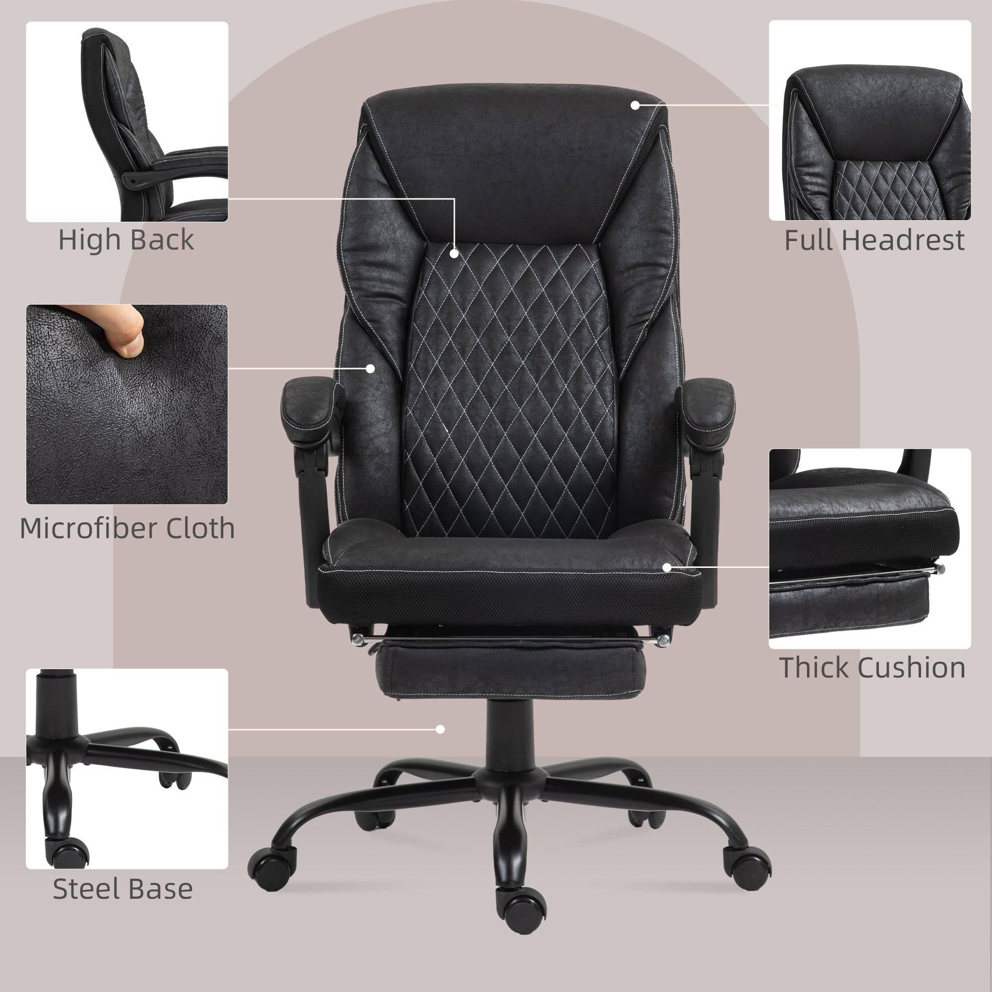 Ergonomic Big and Tall Office Chair with Footrest and Recline Function, Adjustable High Back Swivel Desk Chair in Black - Platinum-Level Office Chairs