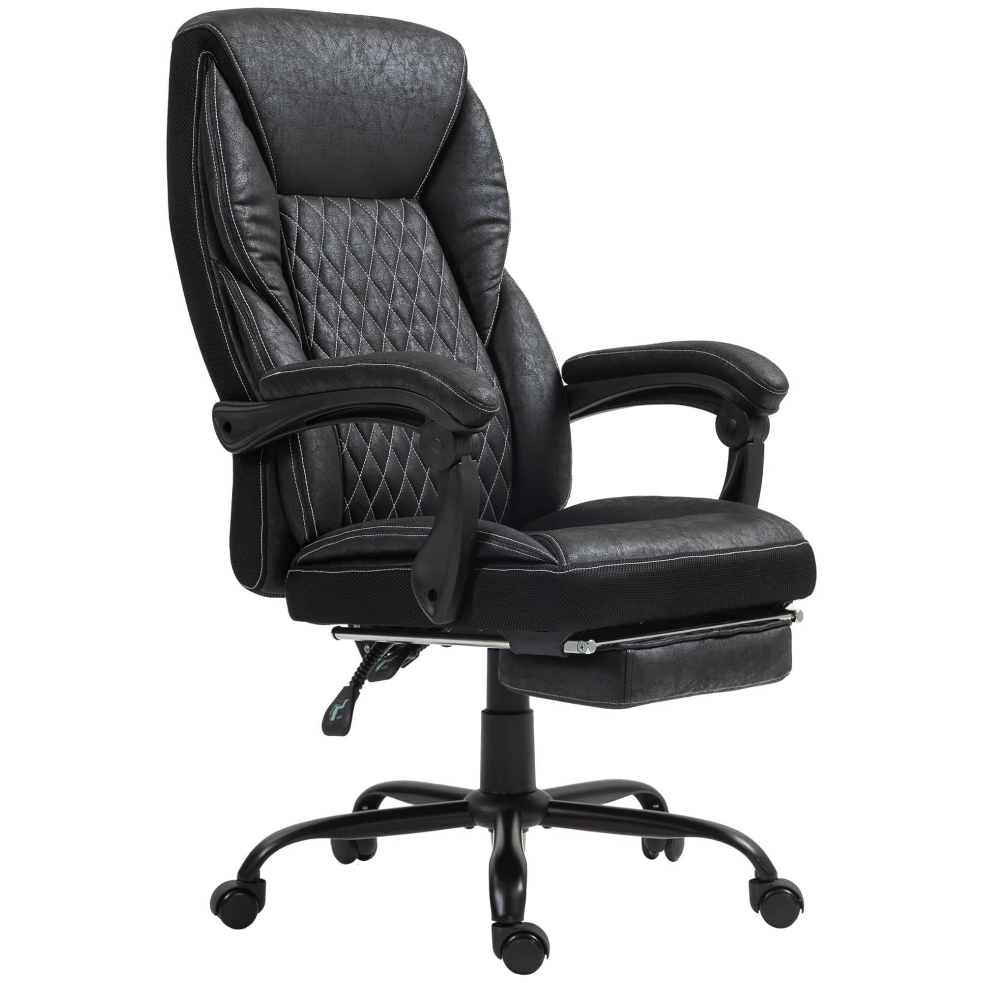 Ergonomic Big and Tall Office Chair with Footrest and Recline Function, Adjustable High Back Swivel Desk Chair in Black - Platinum-Level Office Chairs