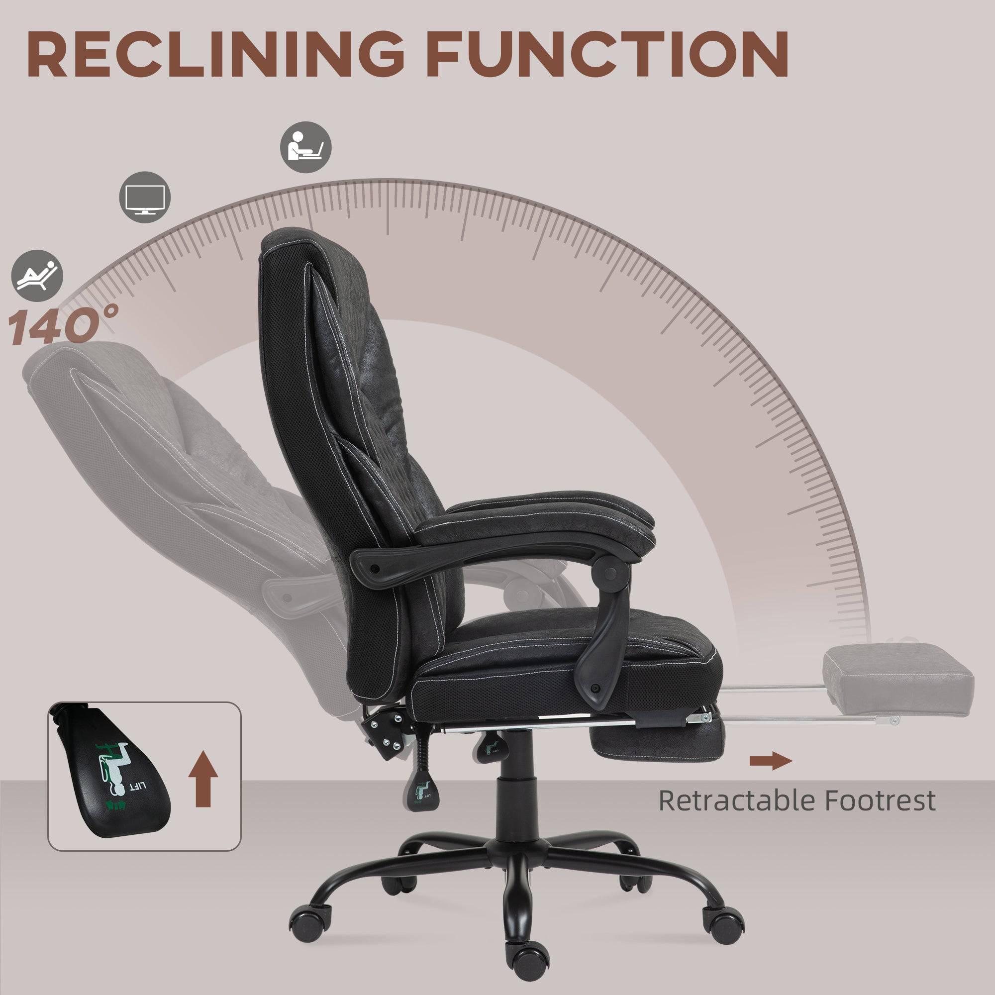 Ergonomic Big and Tall Office Chair with Footrest and Recline Function, Adjustable High Back Swivel Desk Chair in Black - Platinum-Level Office Chairs