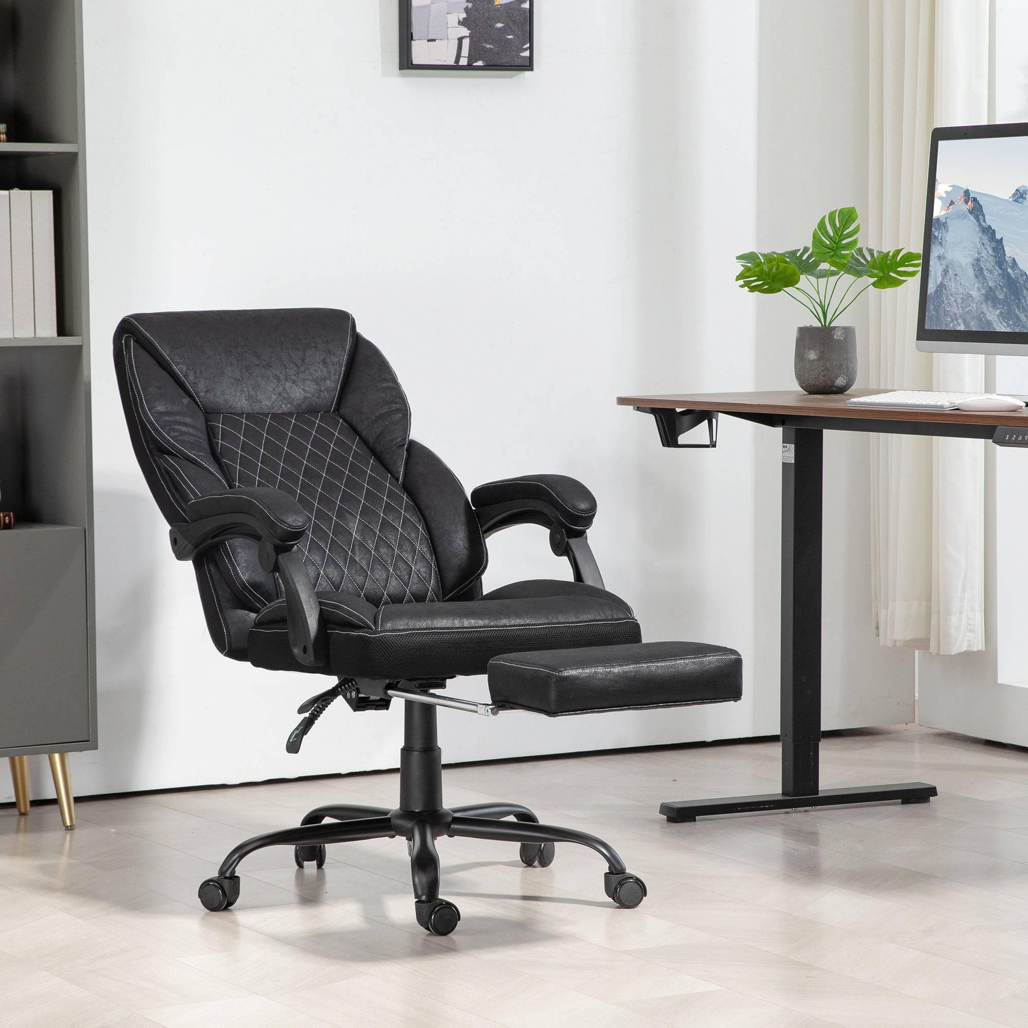 Ergonomic Big and Tall Office Chair with Footrest and Recline Function, Adjustable High Back Swivel Desk Chair in Black - Platinum-Level Office Chairs