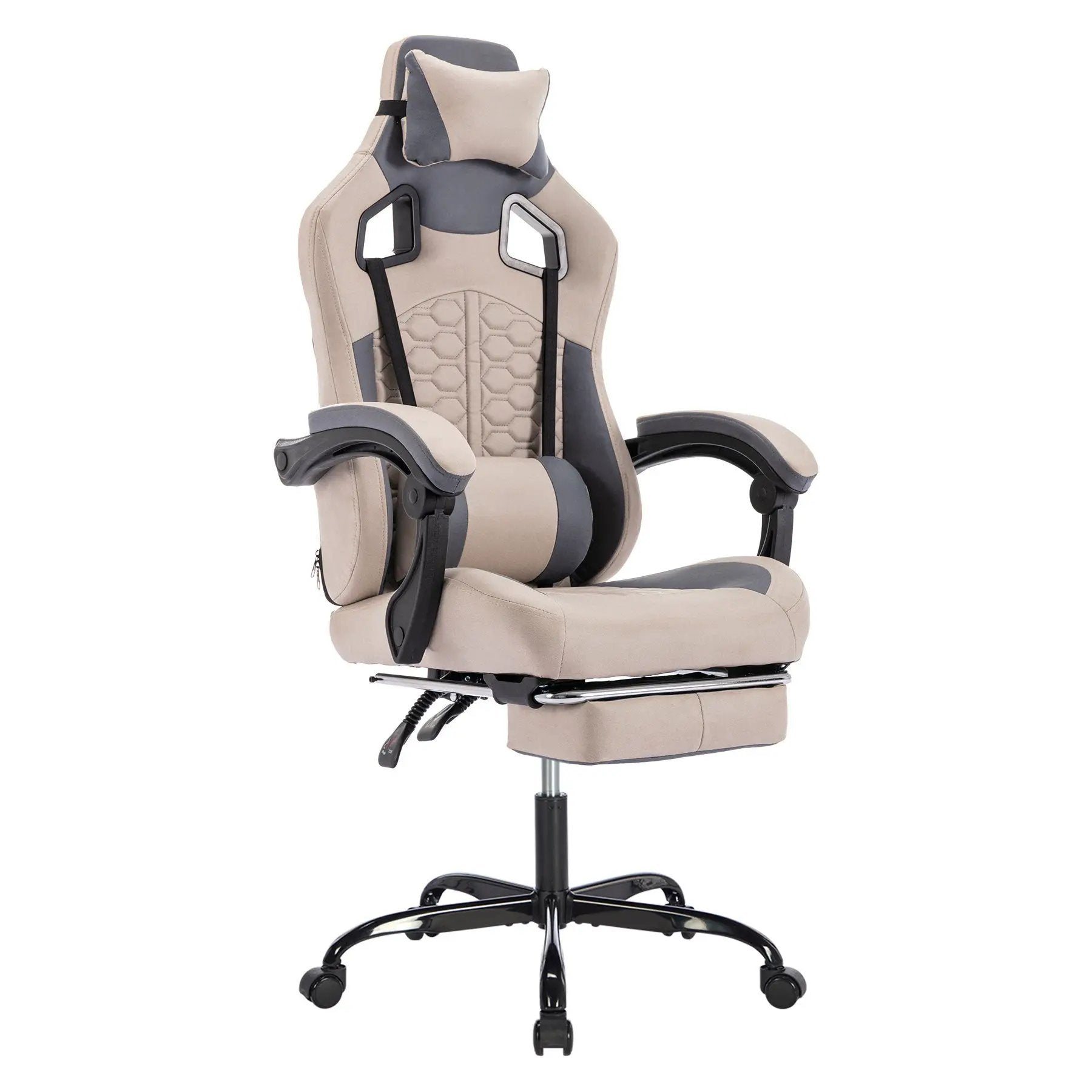 Ergonomic Platinum-Level Office Chairs gaming chair with massage feature, retractable footrest, adjustable lumbar support, high back recliner