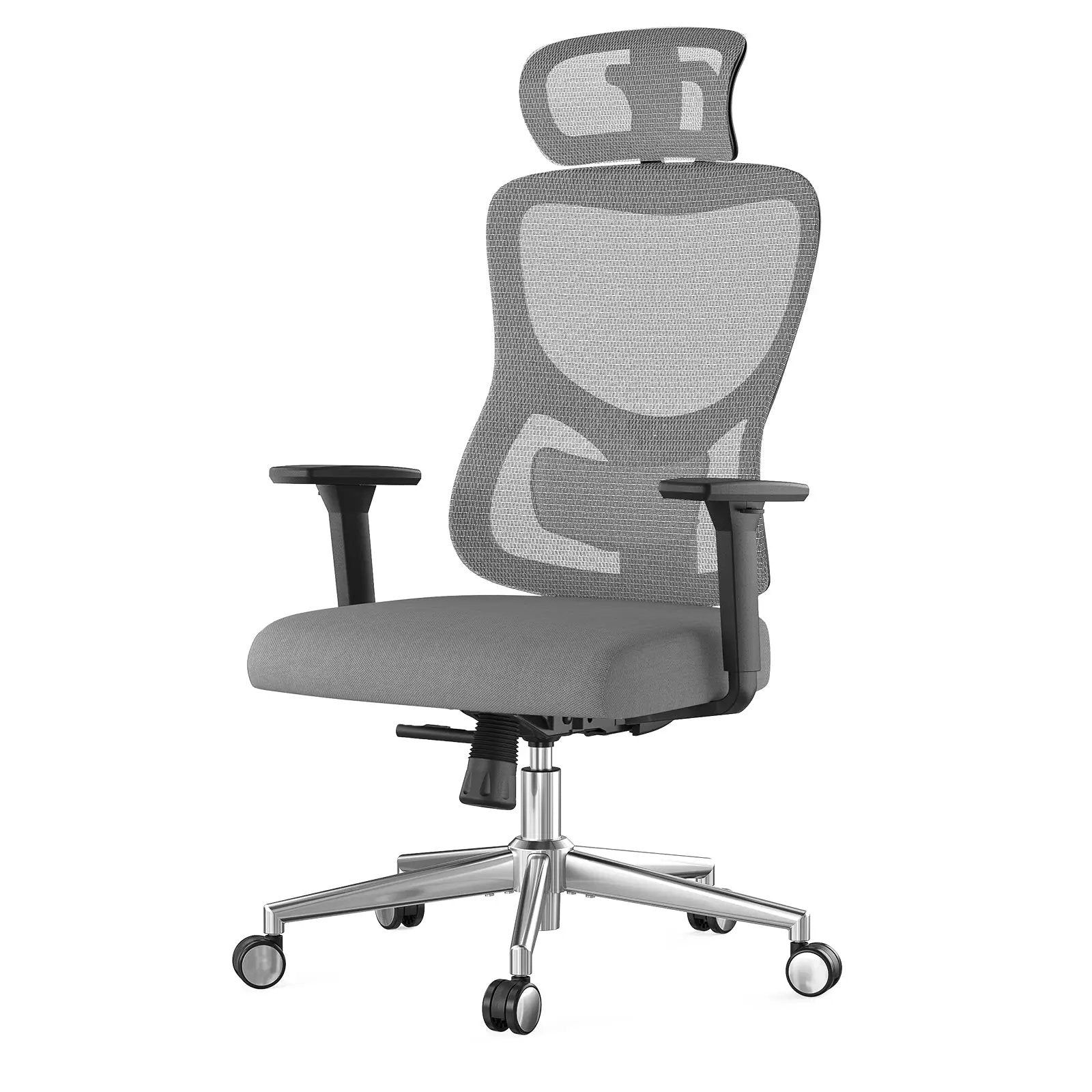 Ergonomic mesh office chair with adjustable lumbar support by Platinum-Level Office Chairs, featuring a high back and armrests.