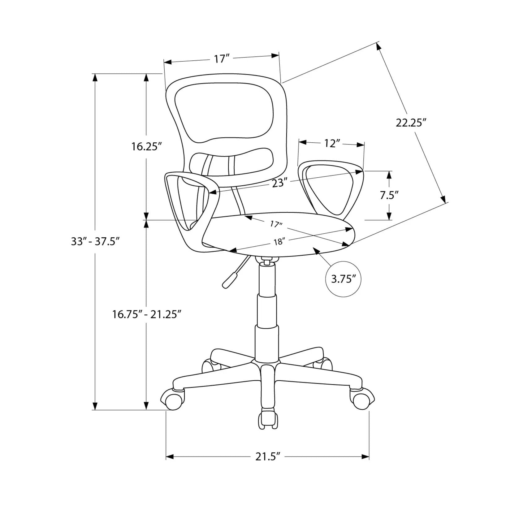 Ergonomic office chair with adjustable swivel, mesh back, and cushioned seat from Platinum-Level Office Chairs.