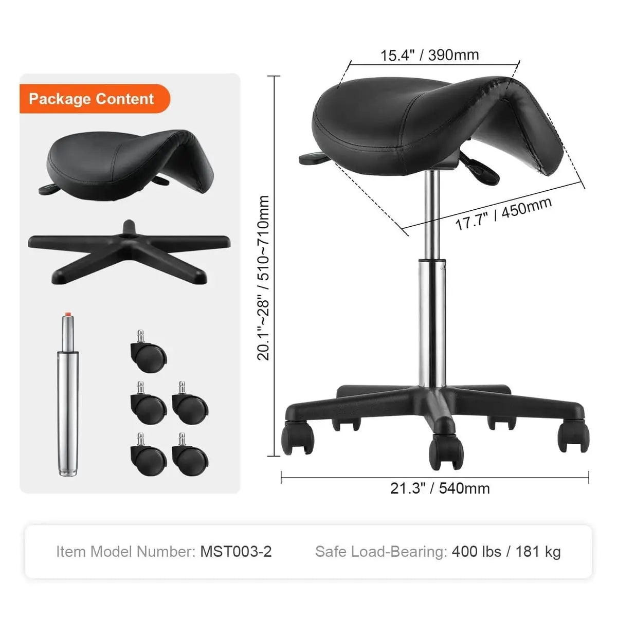 Ergonomic saddle stool with wheels by Platinum-Level Office Chairs, designed for office professionals to reduce back pain.