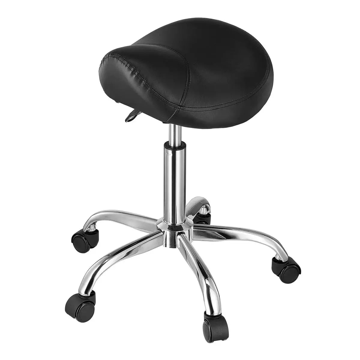Ergonomic saddle stool with wheels from Platinum-Level Office Chairs, designed for professional comfort all-day use.